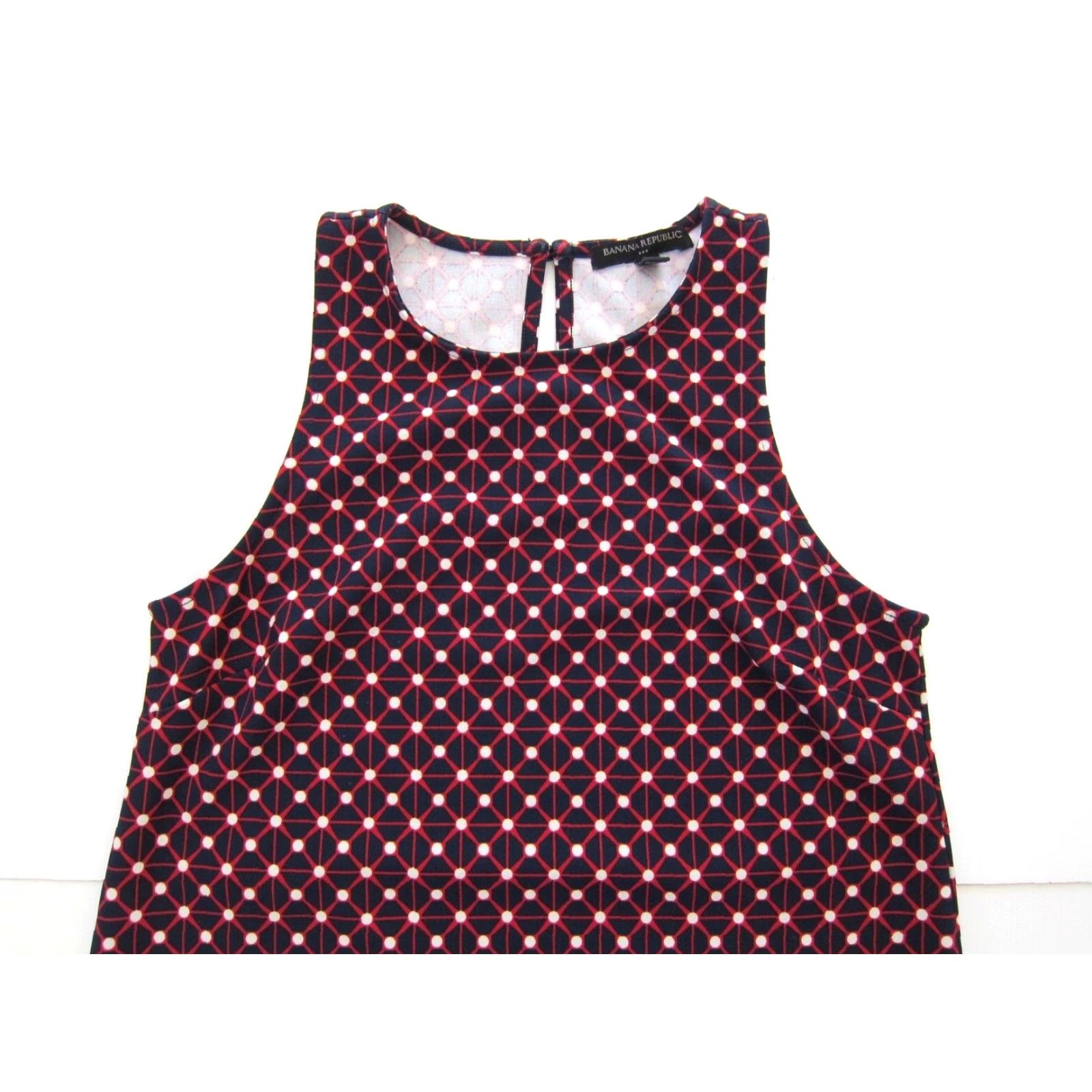 Banana Republic Banana Republic Red White Blue Geometric Stretch Sleeveless Tank Tunic Dress XS Size XS / US 0-2 / IT 36-38 - 2 Thumbnail