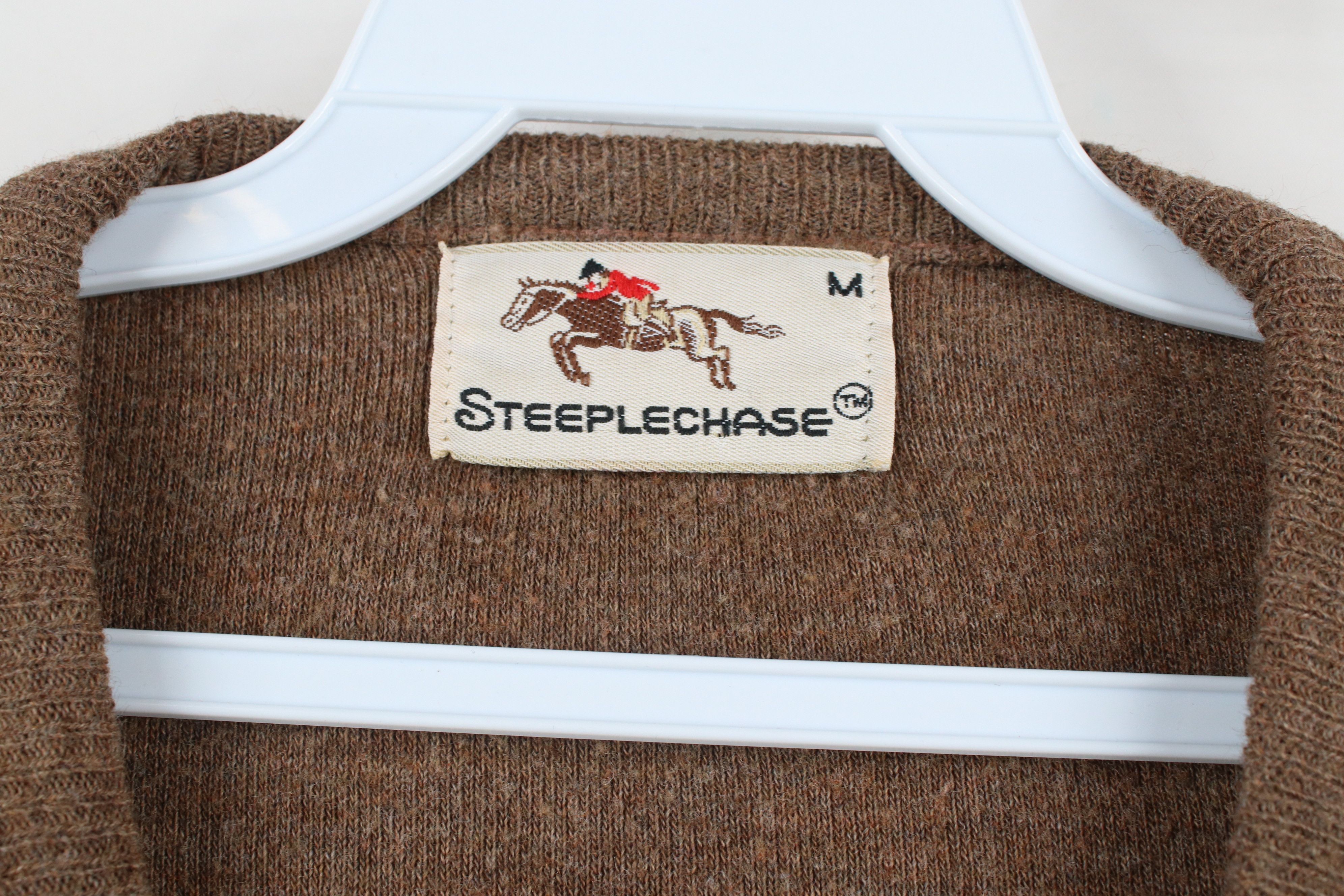 Vintage Vintage 70s Streetwear Equestrian V-Neck Sweater Brown USA Size US M / EU 48-50 / 2 - 5 Thumbnail