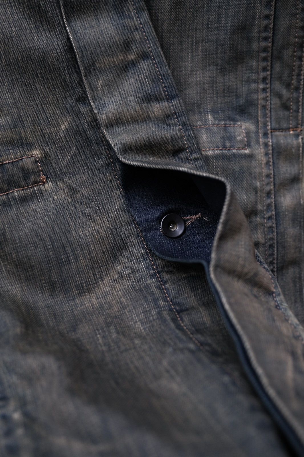 Rick Owens Drkshdw Rick Owens DRKSHDW Waxed Denim Long Vest Size US M / EU 48-50 / 2 - 3 Thumbnail