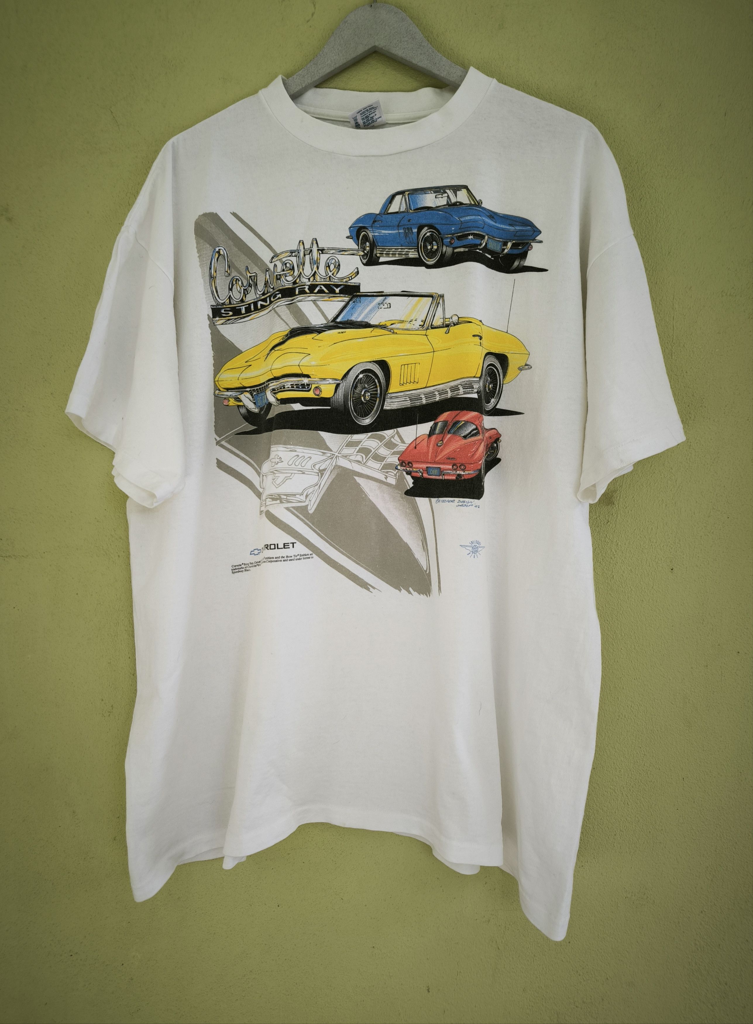 Vintage Vtg 1992 CHEVROLET CORVETTE tee Size US XXL / EU 58 / 5 - 1 Thumbnail