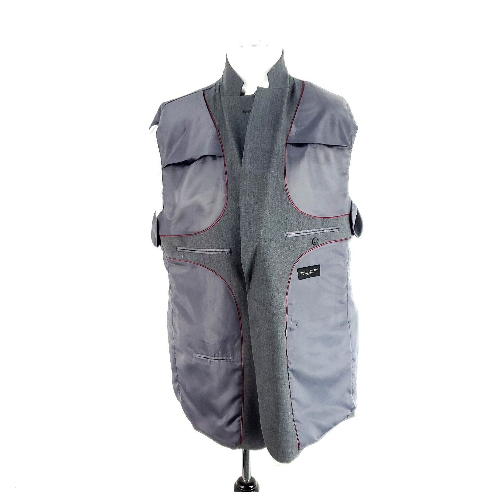 Pronto Uomo Pronto Uomo Wool 2 Button 2 Piece Suit 44R Portly Gray 40/28 Size 44R - 10 Thumbnail