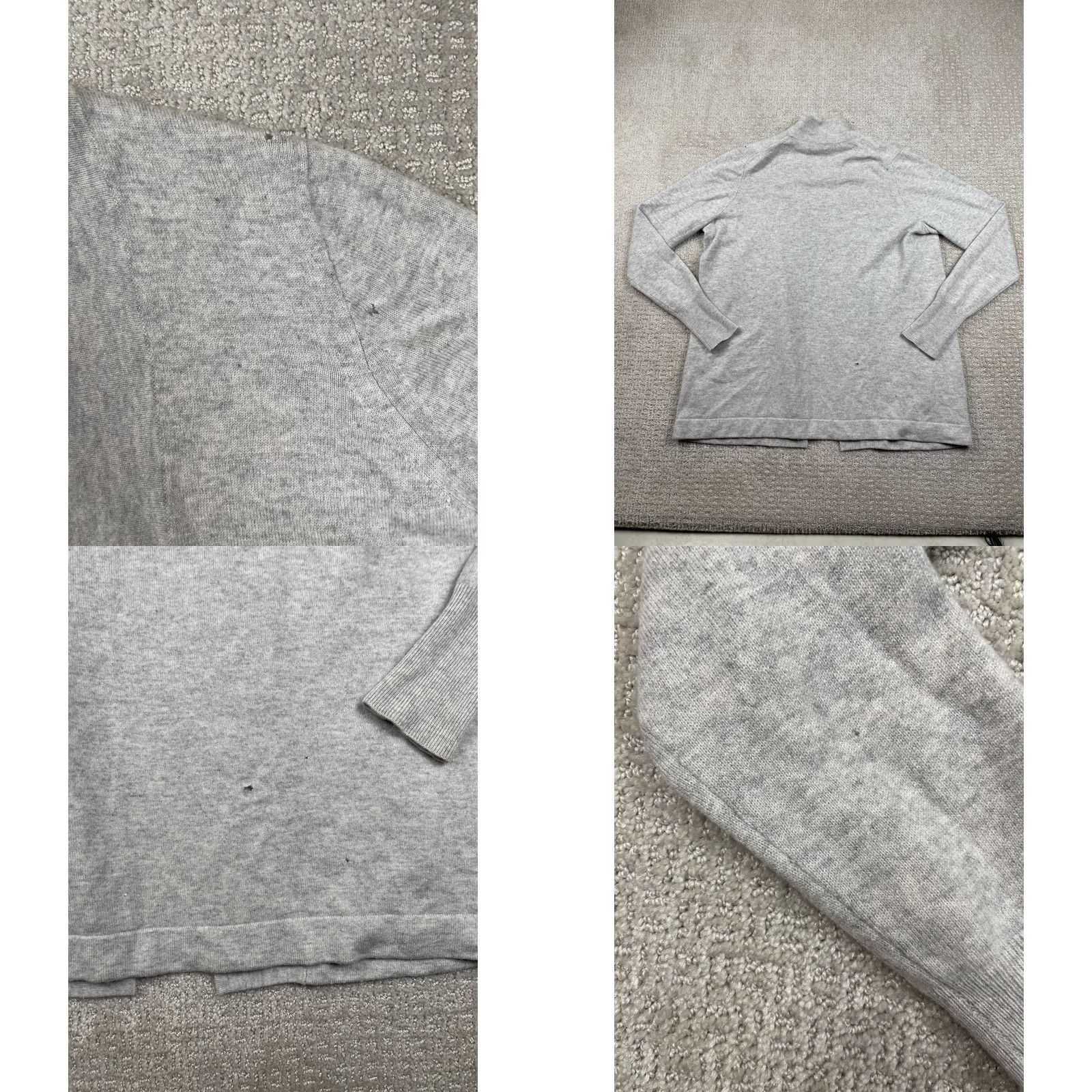 J.Crew J.CREW Cardigan Womens M Gray Open Front Cashmere Long Sleeve Sweater Solid Size M / US 6-8 / IT 42-44 - 8 Thumbnail