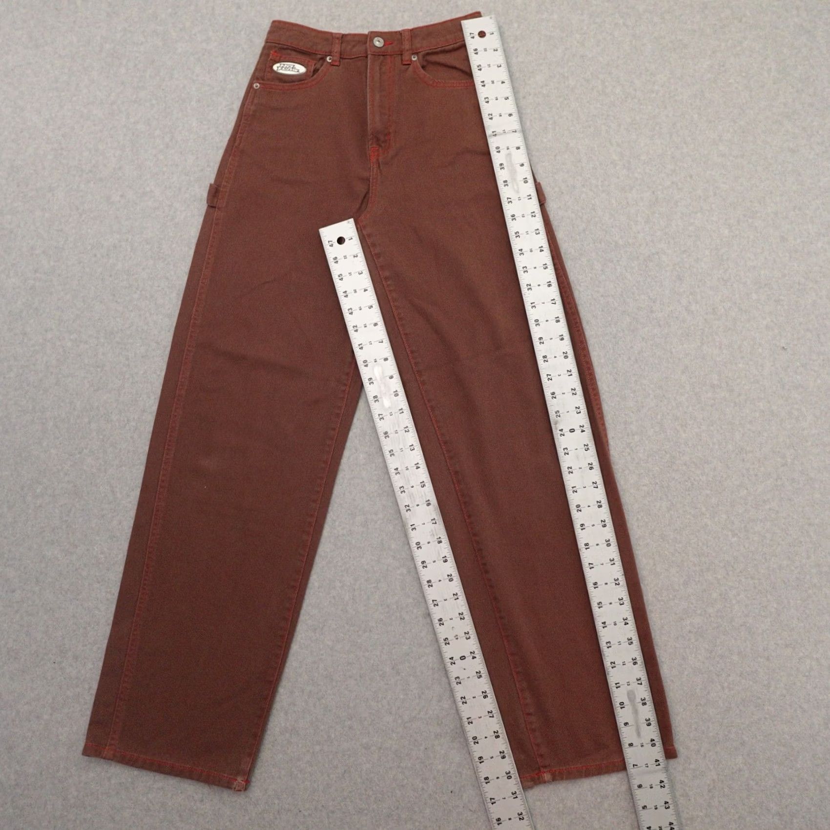 H&M NO FEAR X H&M Womens Jeans Wide-Leg Retro Brown Size 2 Color Brown Adult Womens Complete Measurements In Pictures Size 26" / US 2 / IT 38 - 3 Thumbnail