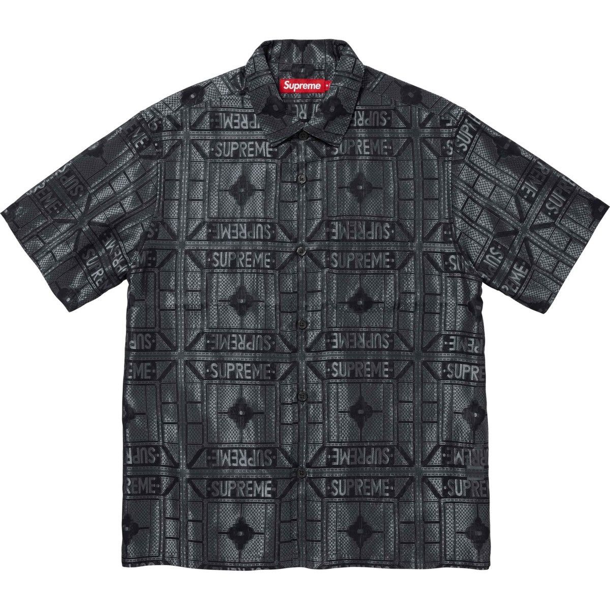 image of Supreme Tray Jacquard S/s Shirt in Black, Men's (Size XL)