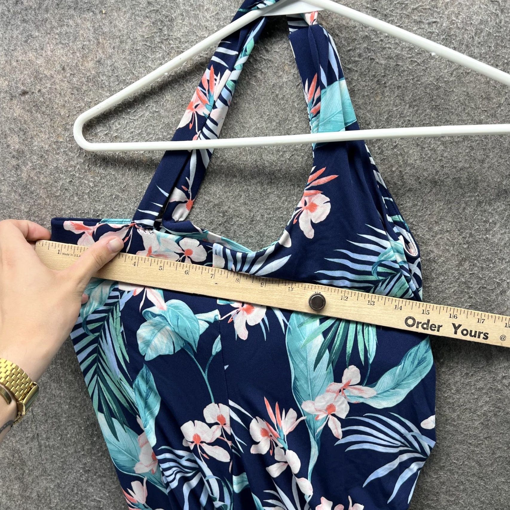 Tommy Bahama Tommy Bahama Swim Dress Womens Small Blue Tropical Floral Halter Ruched Beach Dress Size S / US 4 / IT 40 - 3 Thumbnail