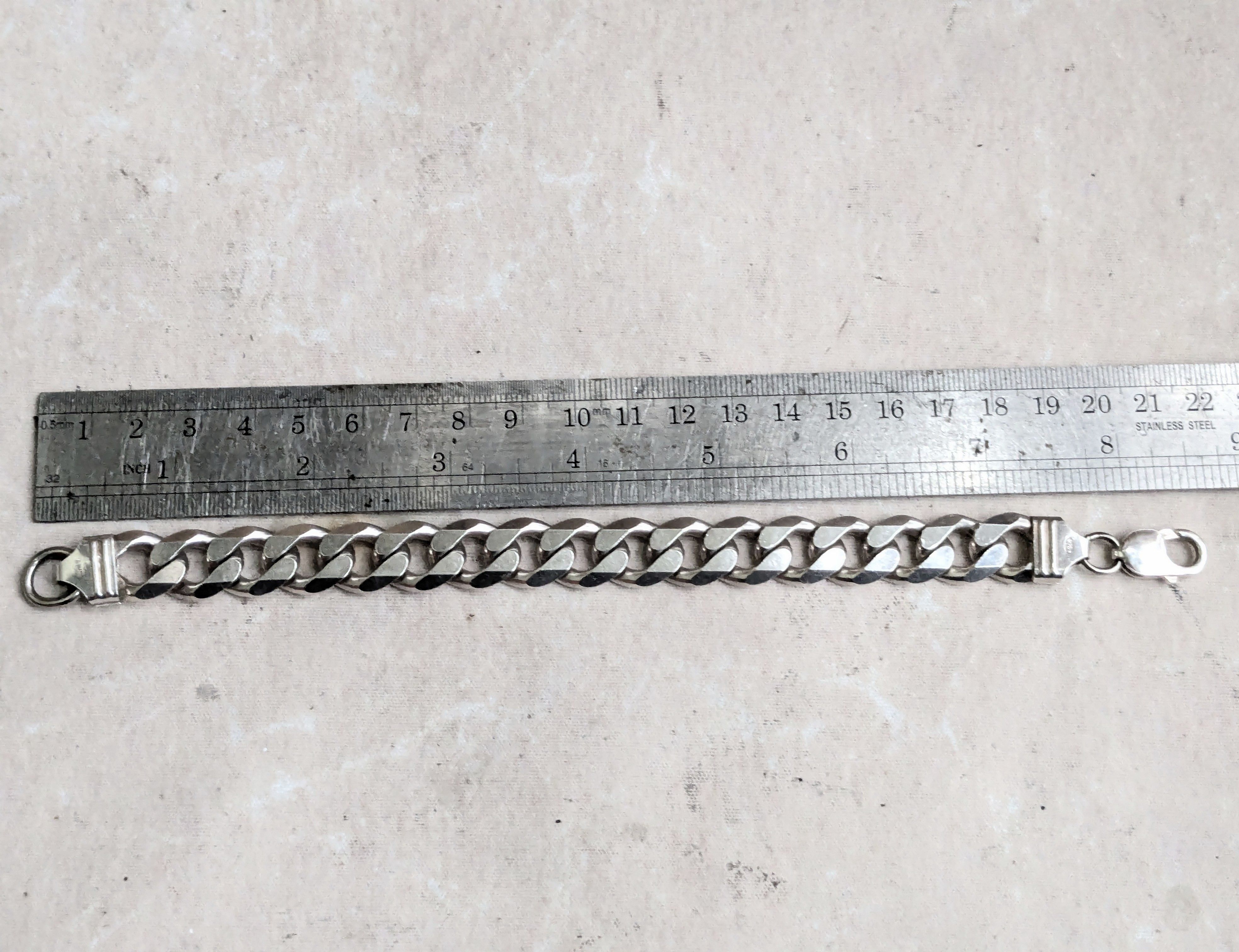 Jewelry Vintage Sterling Silver Bracelet Cuban Link Chain 8.5 Size ONE SIZE - 6 Thumbnail