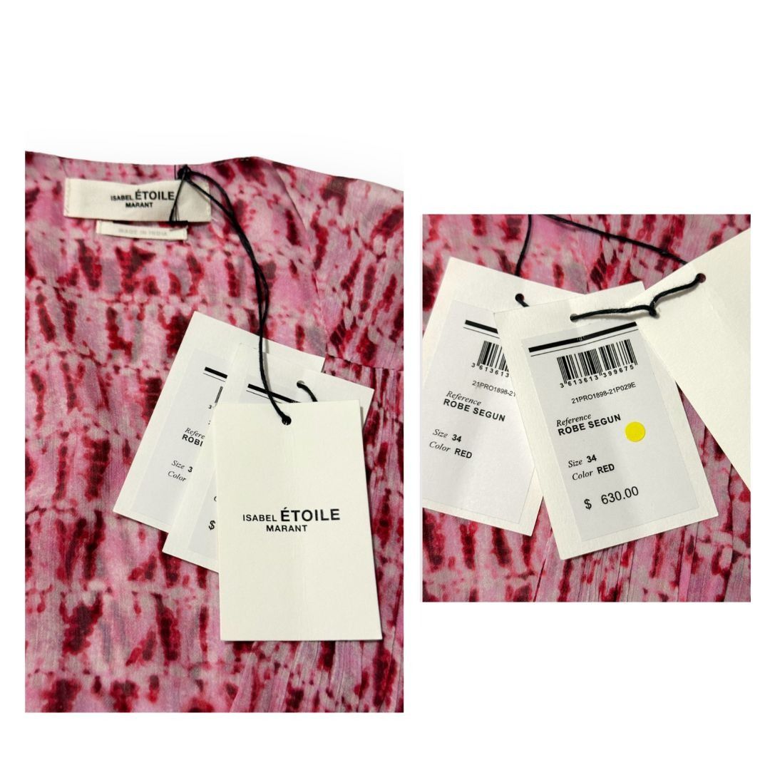 Isabel Marant Etoile Isabel Marant Etolie Segun Tie Dye Mini Dress In Red, Size Size XS / US 0-2 / IT 36-38 - 3 Thumbnail