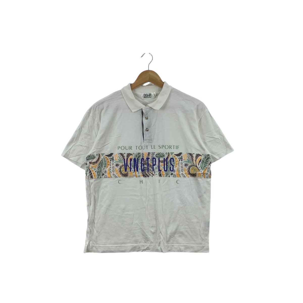 Vintage Vintage VINGT PLUS CREATION Paris Paisley Polo Tee Shirt Size M / US 6-8 / IT 42-44 - 1 Thumbnail