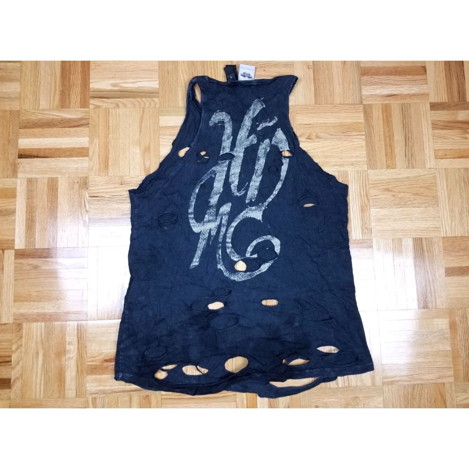 Vintage VINTAGE HARLEY DAVIDSON MOTORCYCLE WOMEN'S TANK TOP SZ SMALL WORN TRASHED BLACK Size S / US 4 / IT 40 - 4 Thumbnail