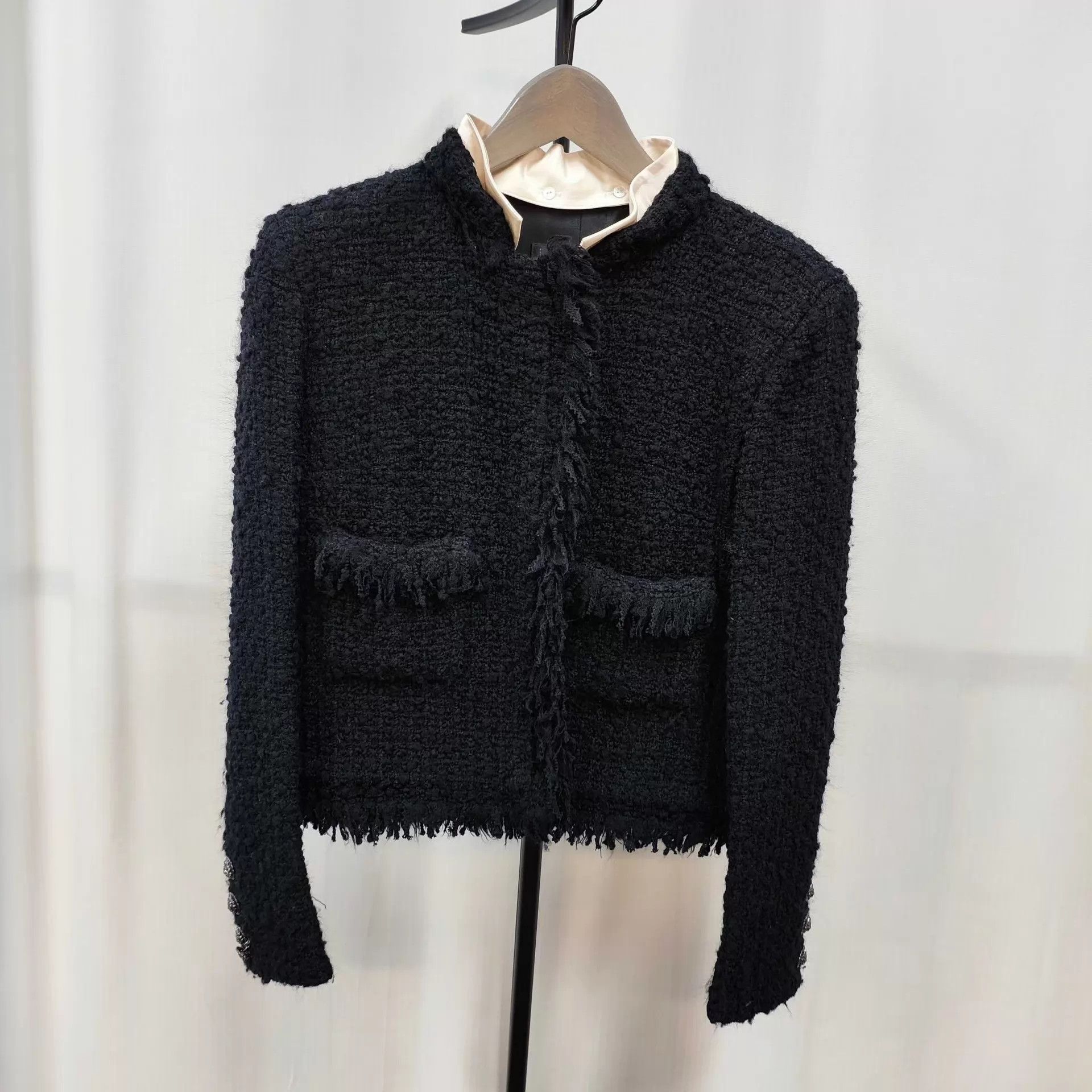 Chanel Chanel Women's Black Wool Jacket Size 34 Size XS / US 0-2 / IT 36-38 - 1 Thumbnail