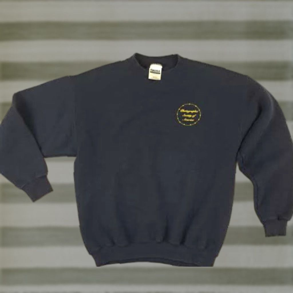 Tultex VINTAGE Tultex Sweatshirt Embroidered Photographic Society of America USA Crew Neck Long Sleeve M Blue Unisex Adults Size US M / EU 48-50 / 2 - 1 Thumbnail
