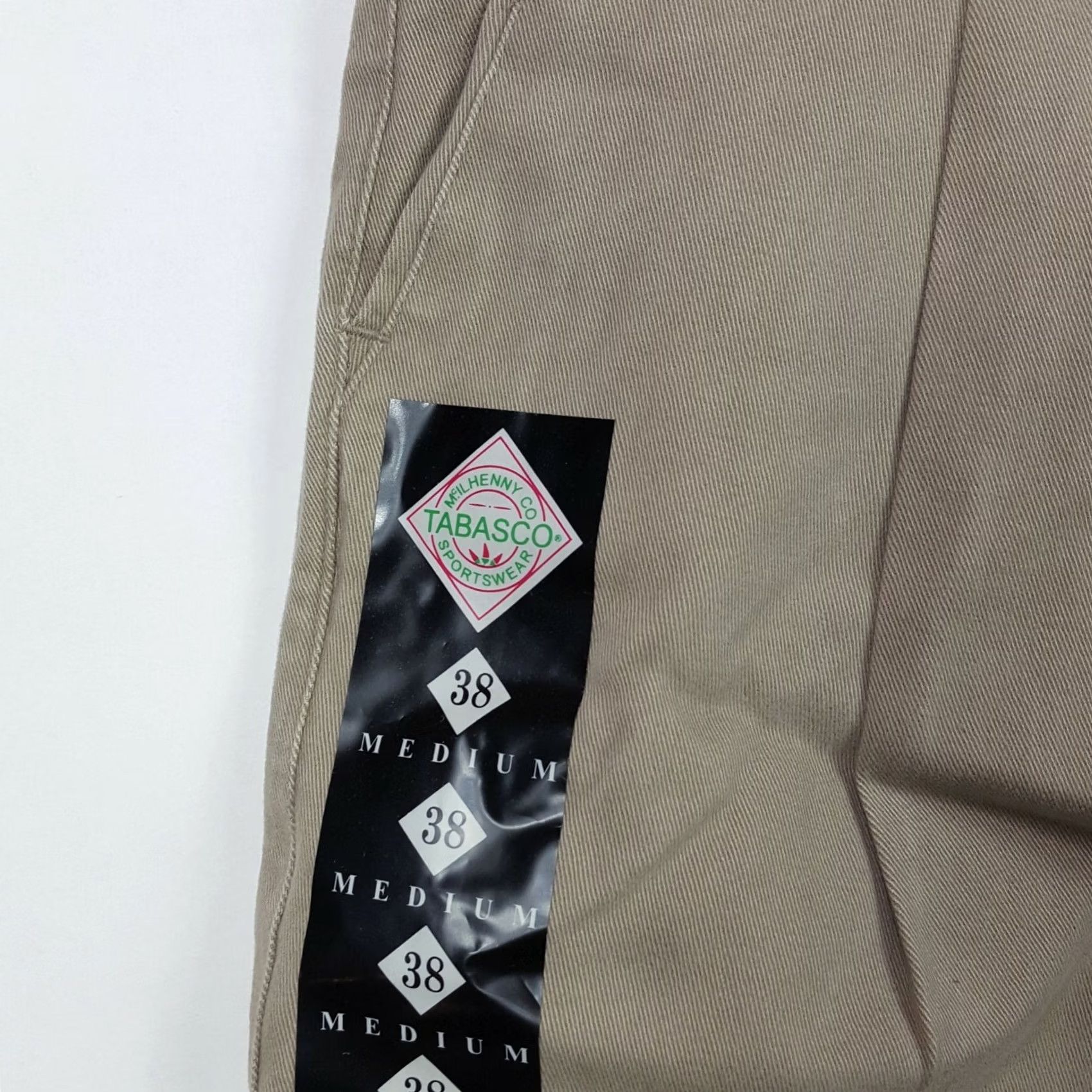 Vintage VINTAGE Tabasco Khaki Pleated Mens 38x31 Beige Tapered Dress Pants Golf Work Pants Clothing Size US 38 / EU 54 - 3 Thumbnail