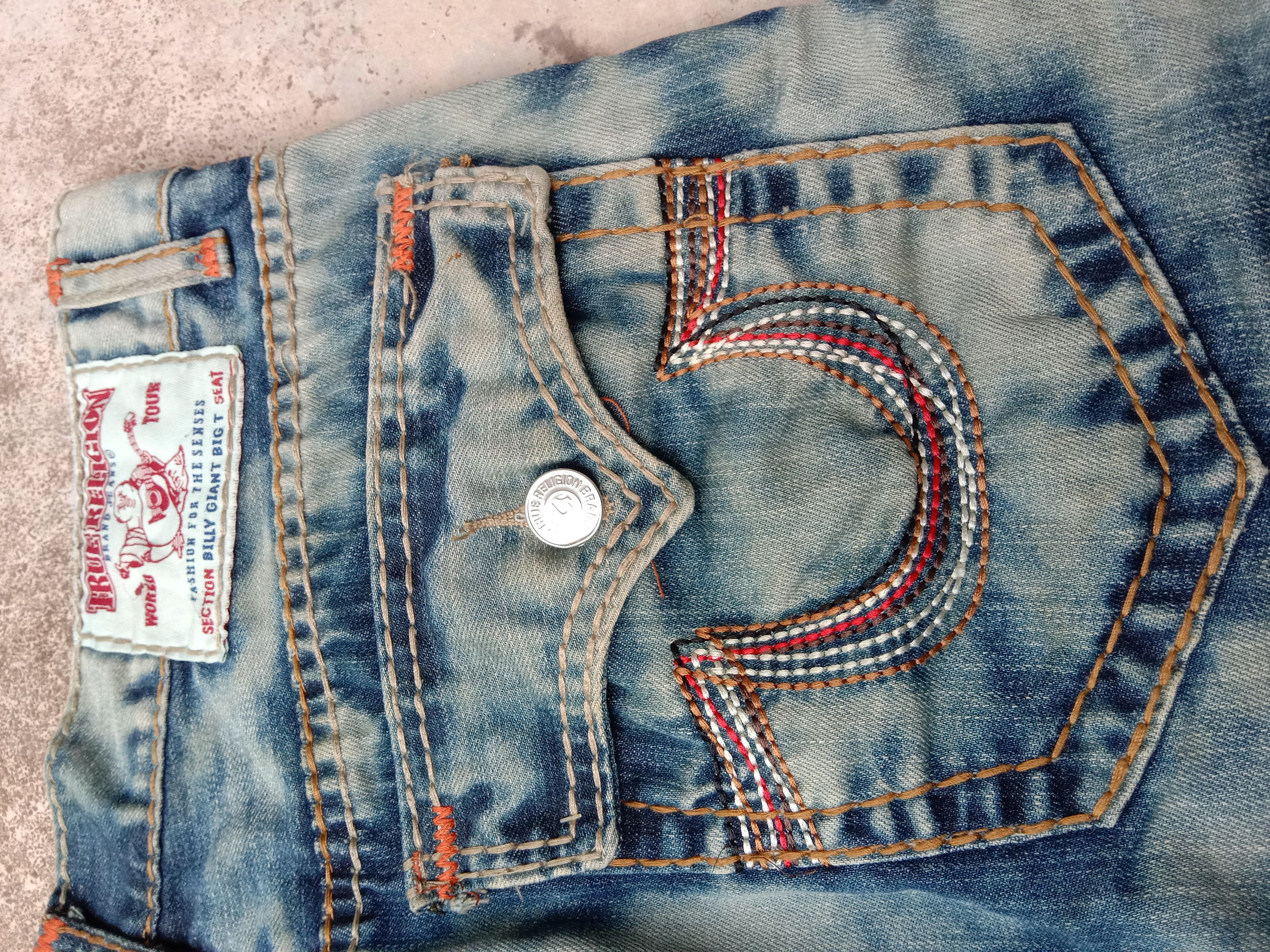 True Religion × Vintage Vintage True Religion Acid Wash Billy Giant Big T Short Pant Size US 33 - 9 Thumbnail