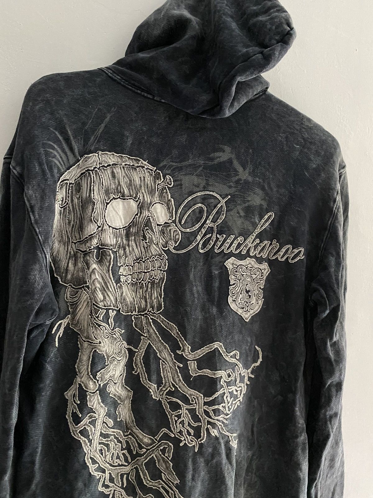 If Six Was Nine × Japanese Brand × Le Grande Bleu (L.G.B.) Buckaroo patch skull wash black hoodie Size US L / EU 52-54 / 3 - 4 Thumbnail