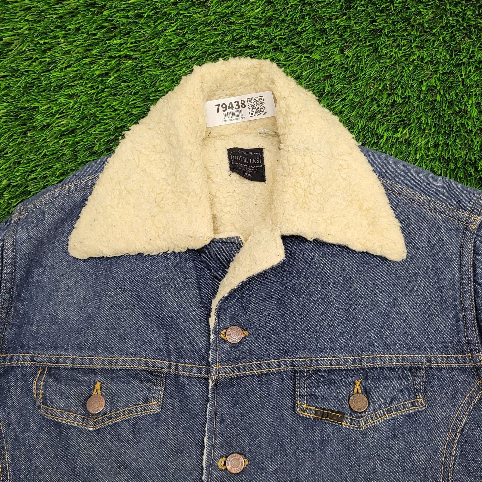Sears VTG SEARS Roebucks Jean Jacket XL Sherpa Lined Denim Coat Size US XL / EU 56 / 4 - 2 Thumbnail