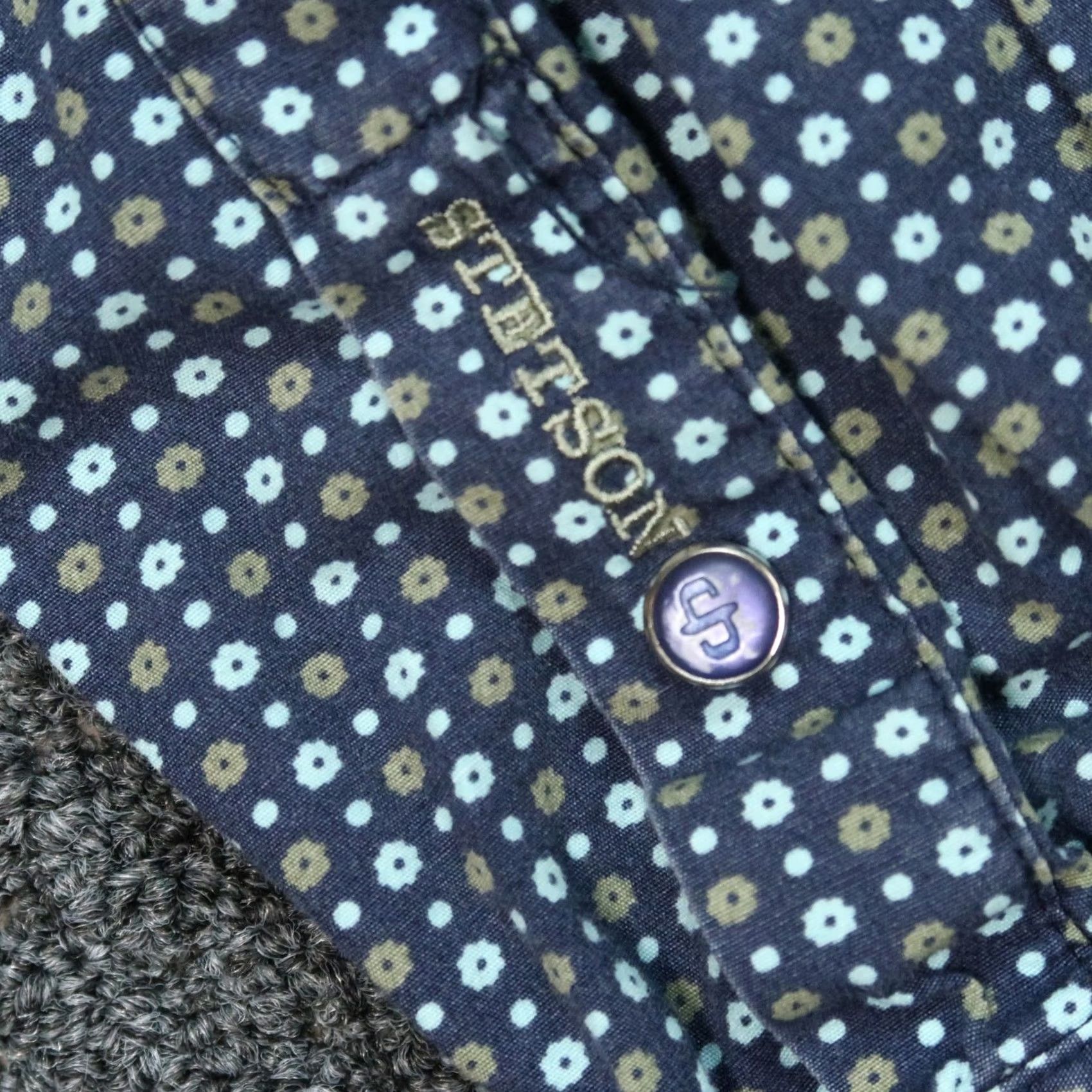 Stetson Stetson Shirt Mens Large Blue Pearl Snap Long Sleeve Western Polka Dot Shirt - Stetson Cotton Button-Up Regular Chest 48in Blue Mens Size US L / EU 52-54 / 3 - 4 Thumbnail