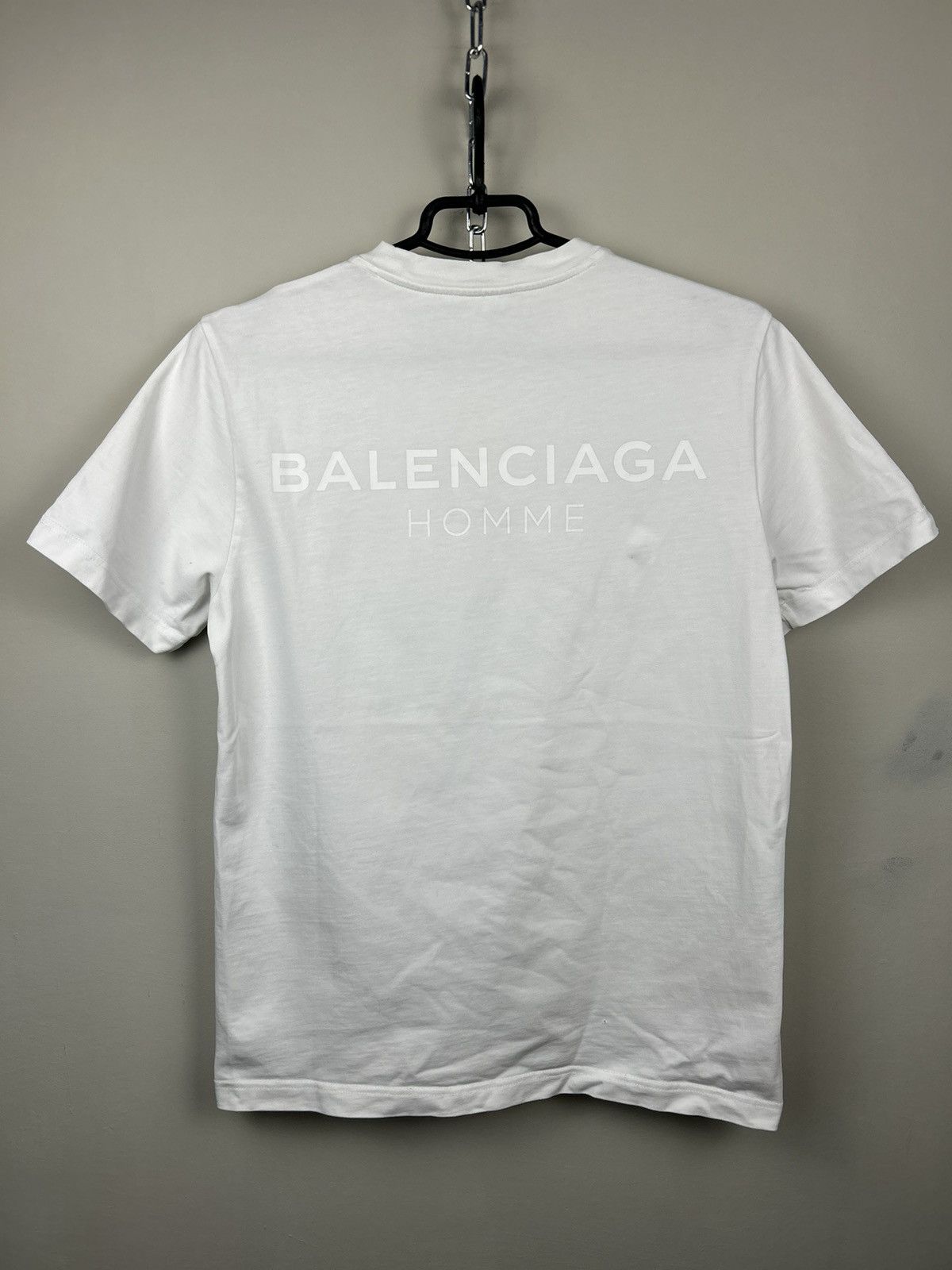 Balenciaga Balenciaga Homme Logo T shirt White Size US S / EU 44-46 / 1 - 1 Thumbnail