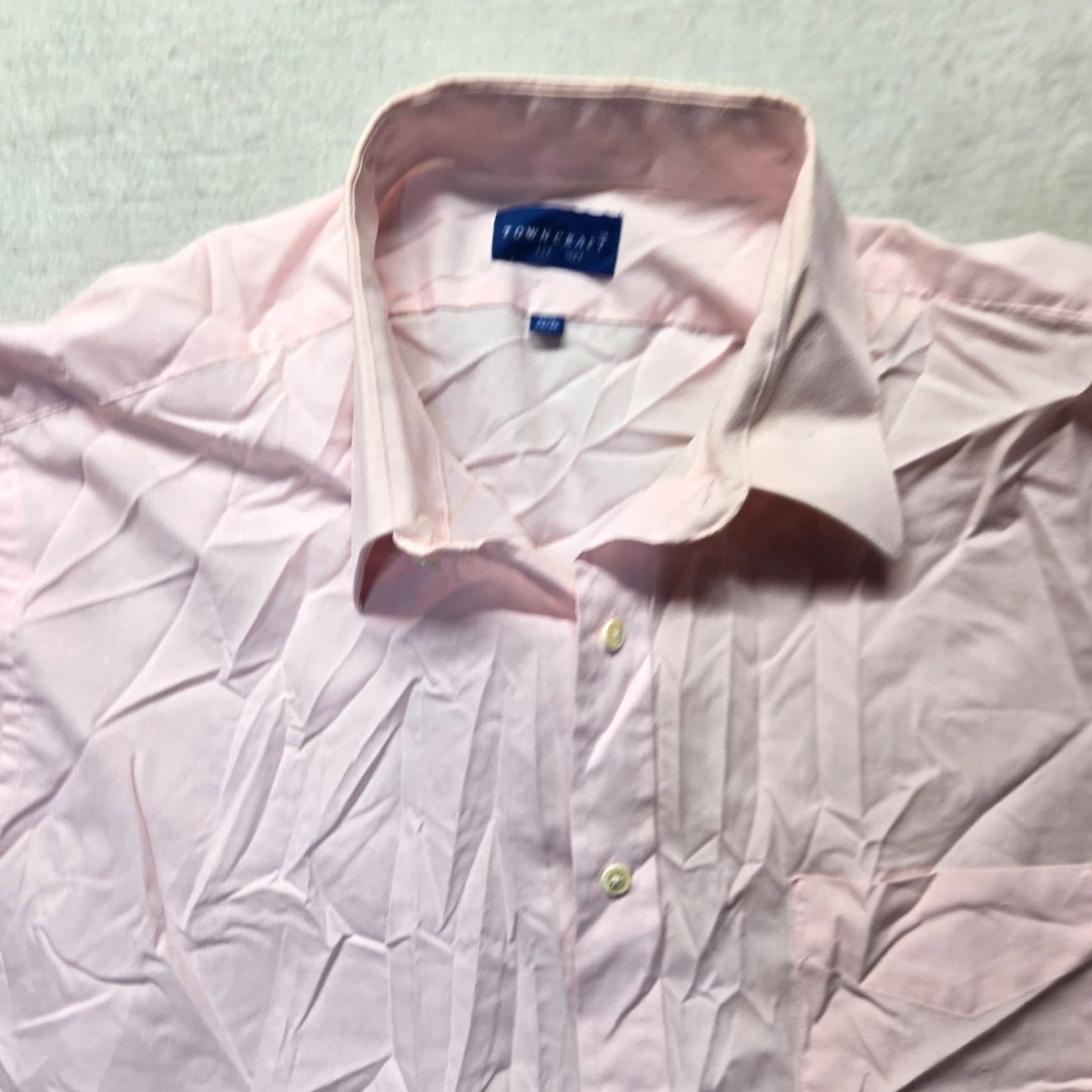 Vintage TownCraft Shirt Button-Down Adult Men 17.5 Pink Cotton Blend Long Sleeve 34/35 Casual 90s? Size US XXL / EU 58 / 5 - 2 Thumbnail