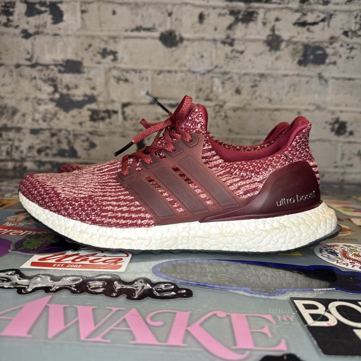 Adidas Ultra Boost Burgundy Sz Used