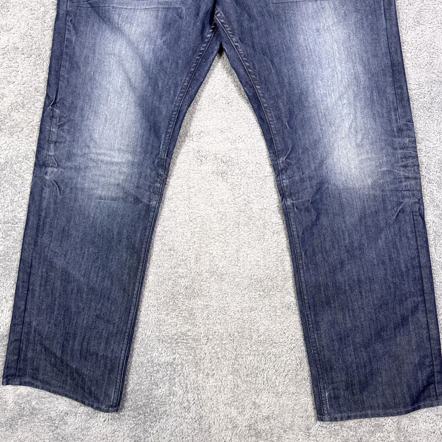 Guess GUESS Jeans Mens 34x32 Raw Denim Streetwear Desmond Relaxed Straight Y2K Whisker Jeans Size 34 Blue 100% Cotton Regular Mens Size US 34 / EU 50 - 2 Thumbnail