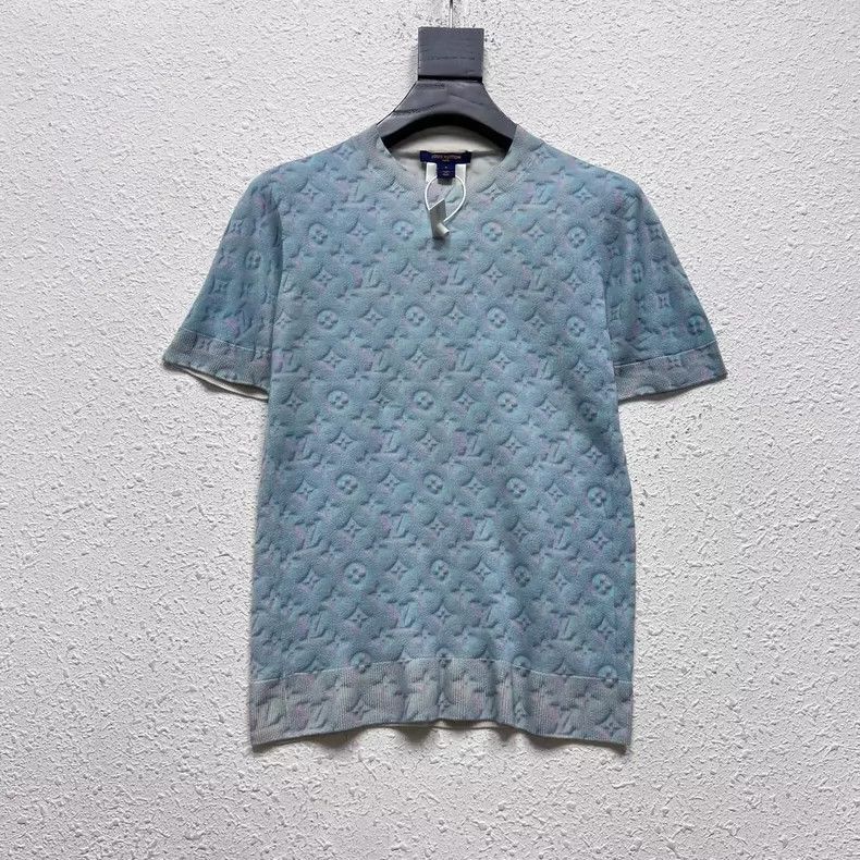 Louis Vuitton LOUIS VUITTON Knitted cashmere blue presbyopic printed shor Size US S / EU 44-46 / 1 - 1 Thumbnail