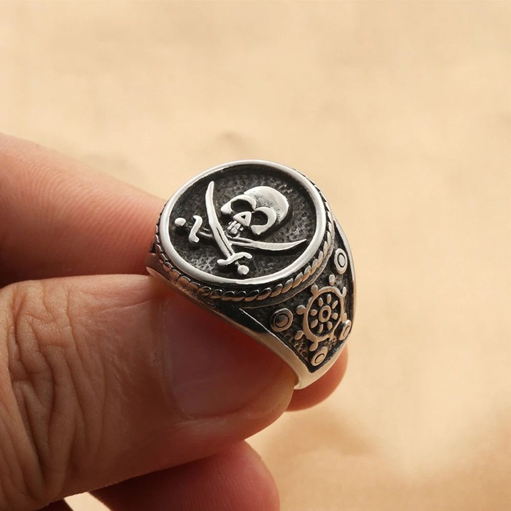 Vintage Vintage Stamp Skull Ring Size 28 - 1 Thumbnail