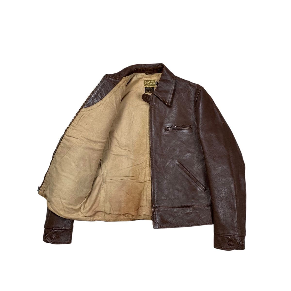 The Real McCoy's Rare Vintage 30s Joe McCoy Horeside Leather Sports Jacket Size US L / EU 52-54 / 3 - 8 Thumbnail