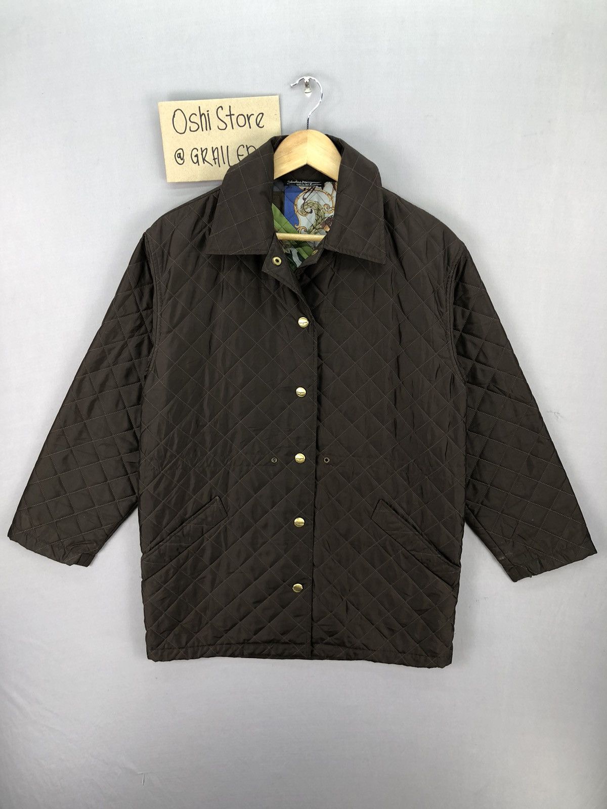 Salvatore Ferragamo Salvatore Ferragamo Quilted Jacket Golden Button Size US M / EU 48-50 / 2 - 1 Thumbnail
