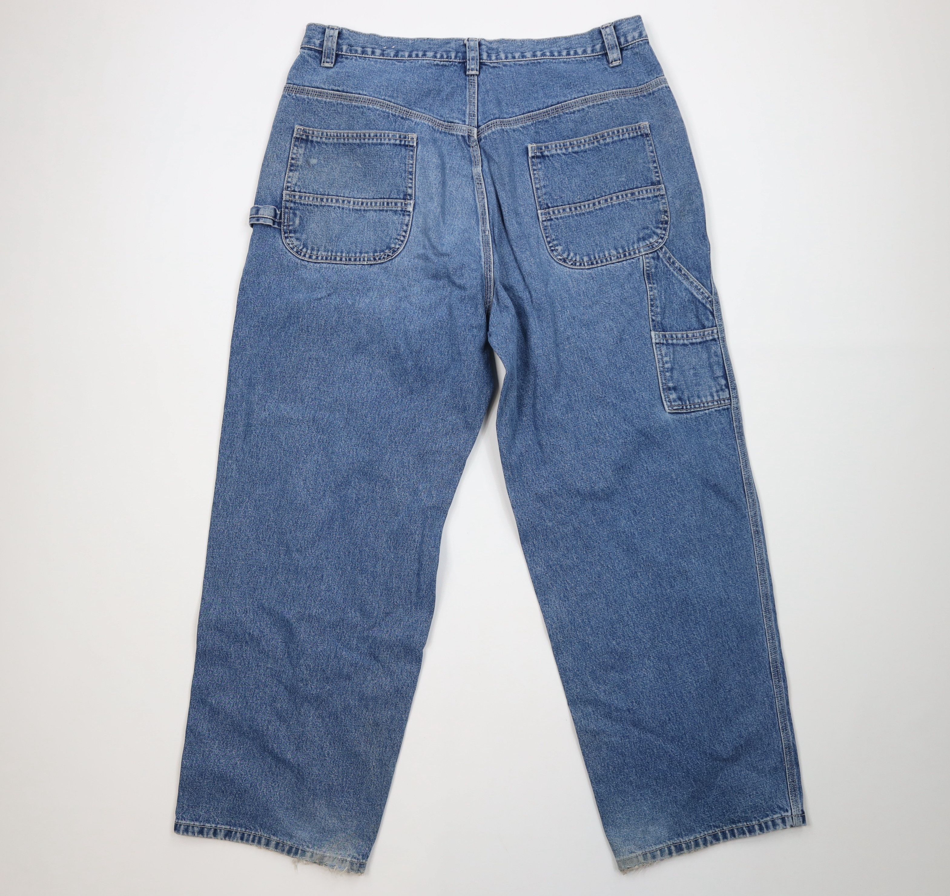 Vintage Vintage 90s Y2K Streetwear Wide Leg Skateboard Denim Jeans Size US 36 / EU 52 - 9 Thumbnail