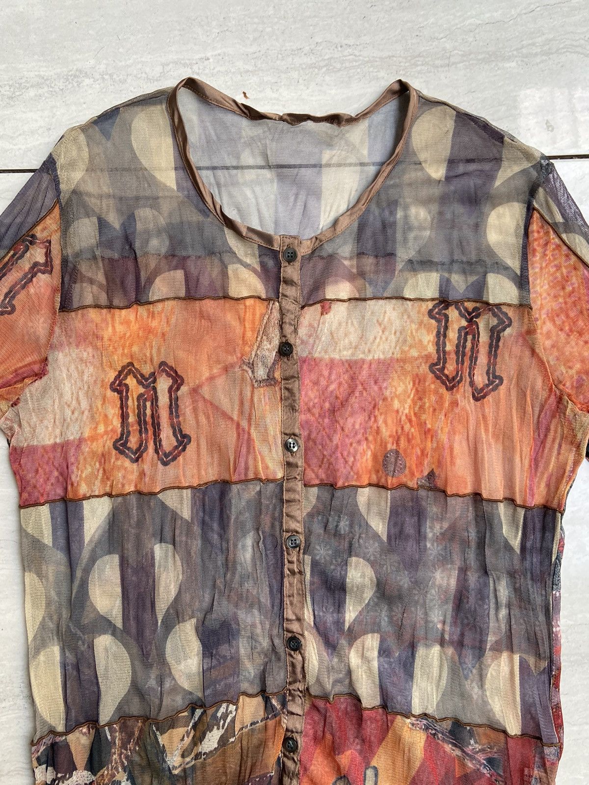 Designer × Japanese Brand C’EST MOIJEU FEMME Motive Mesh Shirt Size US XS / EU 42 / 0 - 7 Thumbnail
