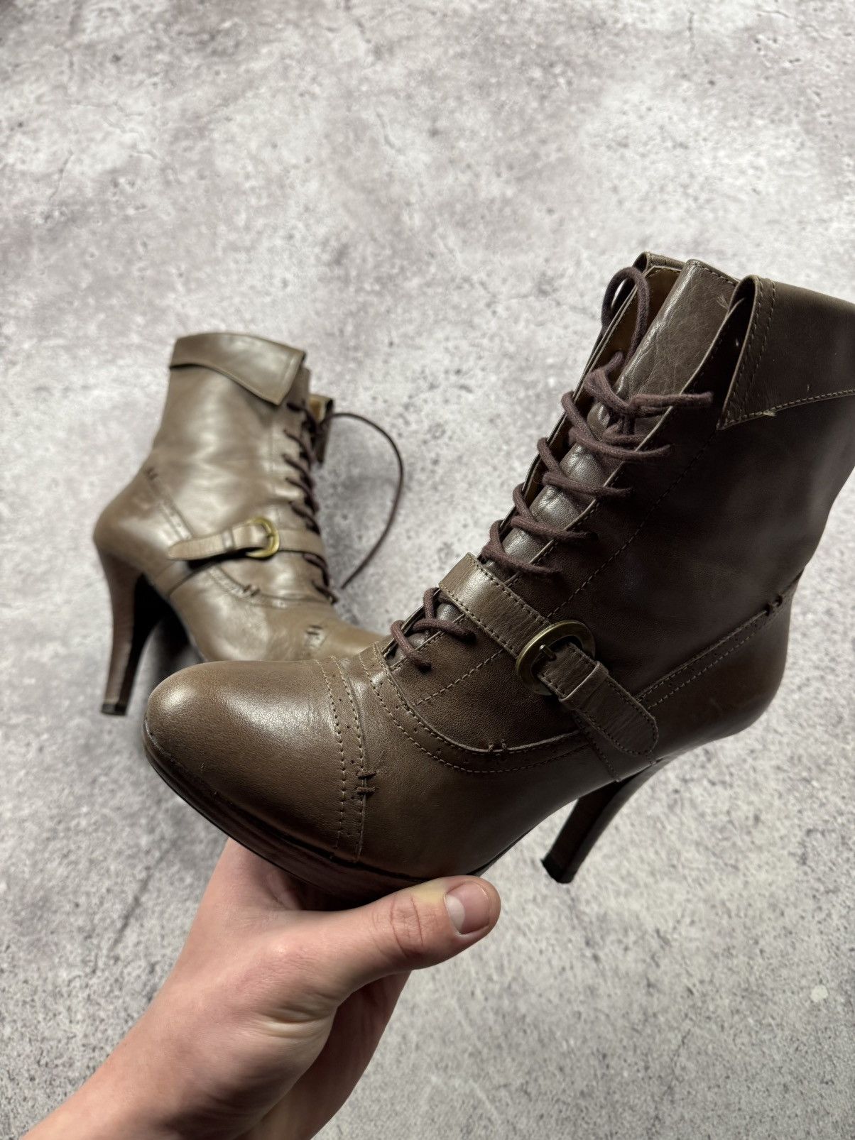 If Six Was Nine Vintage AS 98 Heel Rick Owens Style Leather Heels Boots Y2K Size US 7 / IT 37 - 18 Thumbnail