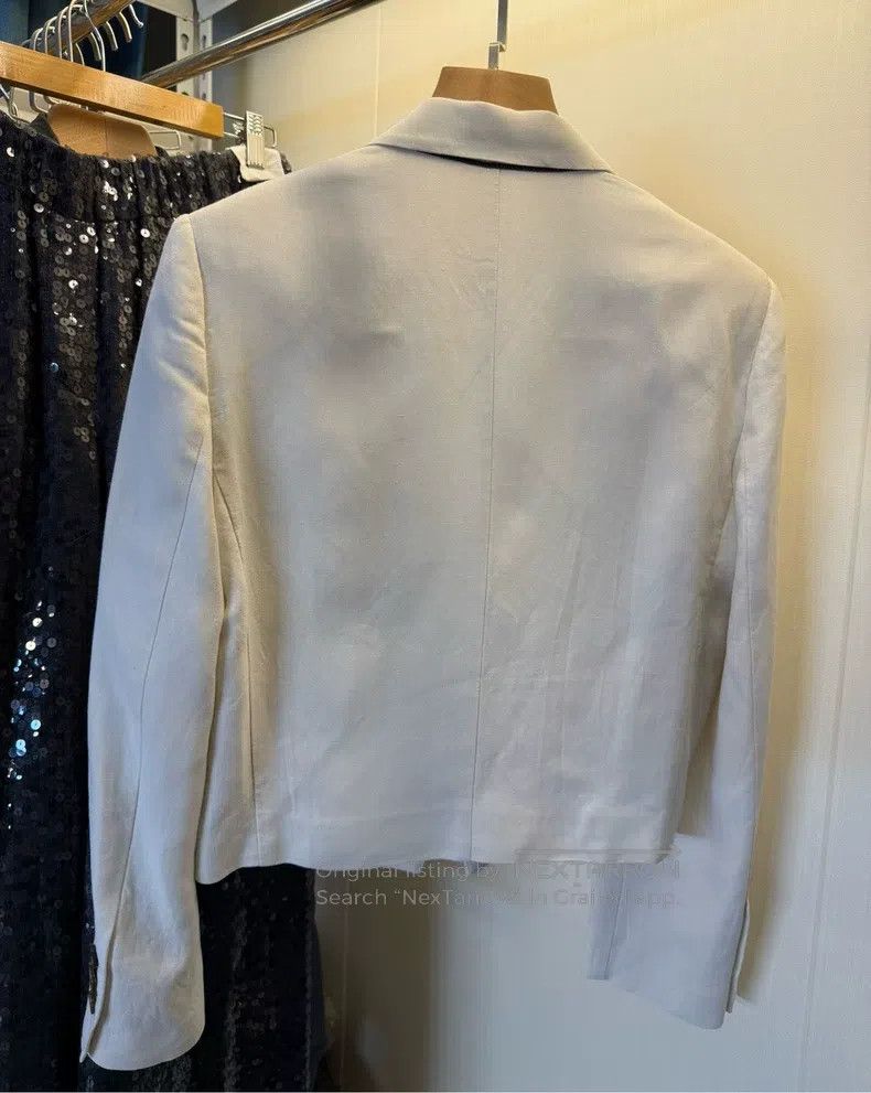 Brunello Cucinelli Brunello Cucinelli Beaded Linen Blazer Jacket Size XS / US 0-2 / IT 36-38 - 7 Thumbnail