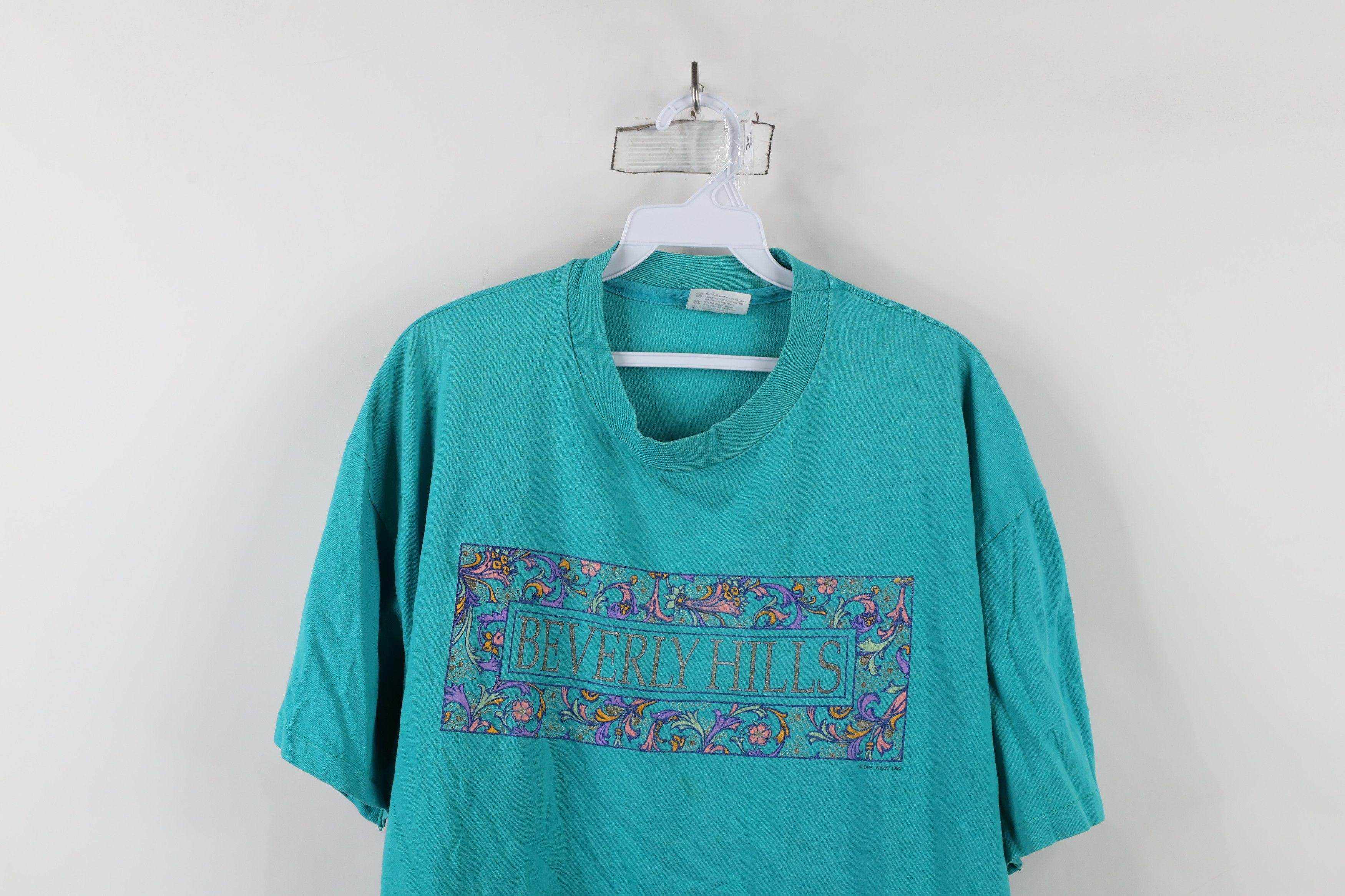 Vintage Vintage 90s Streetwear Flower Beverly Hills T-Shirt USA Size XL / US 12-14 / IT 48-50 - 2 Thumbnail