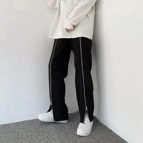 Anime Zipper Design Straight Pants Size US 34 / EU 50 - 4 Thumbnail