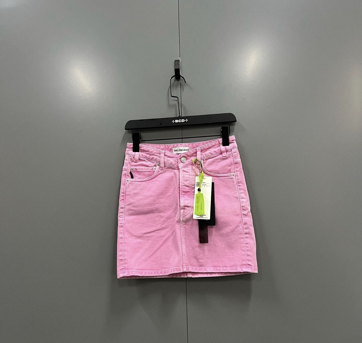 Balenciaga Balenciaga Pink Mini A-line Denim Skirt J41 Size 24" / US 00 / IT 34 - 1 Thumbnail