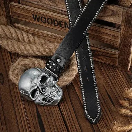 Japanese Brand Vintage Skull Belt Size ONE SIZE - 1 Thumbnail