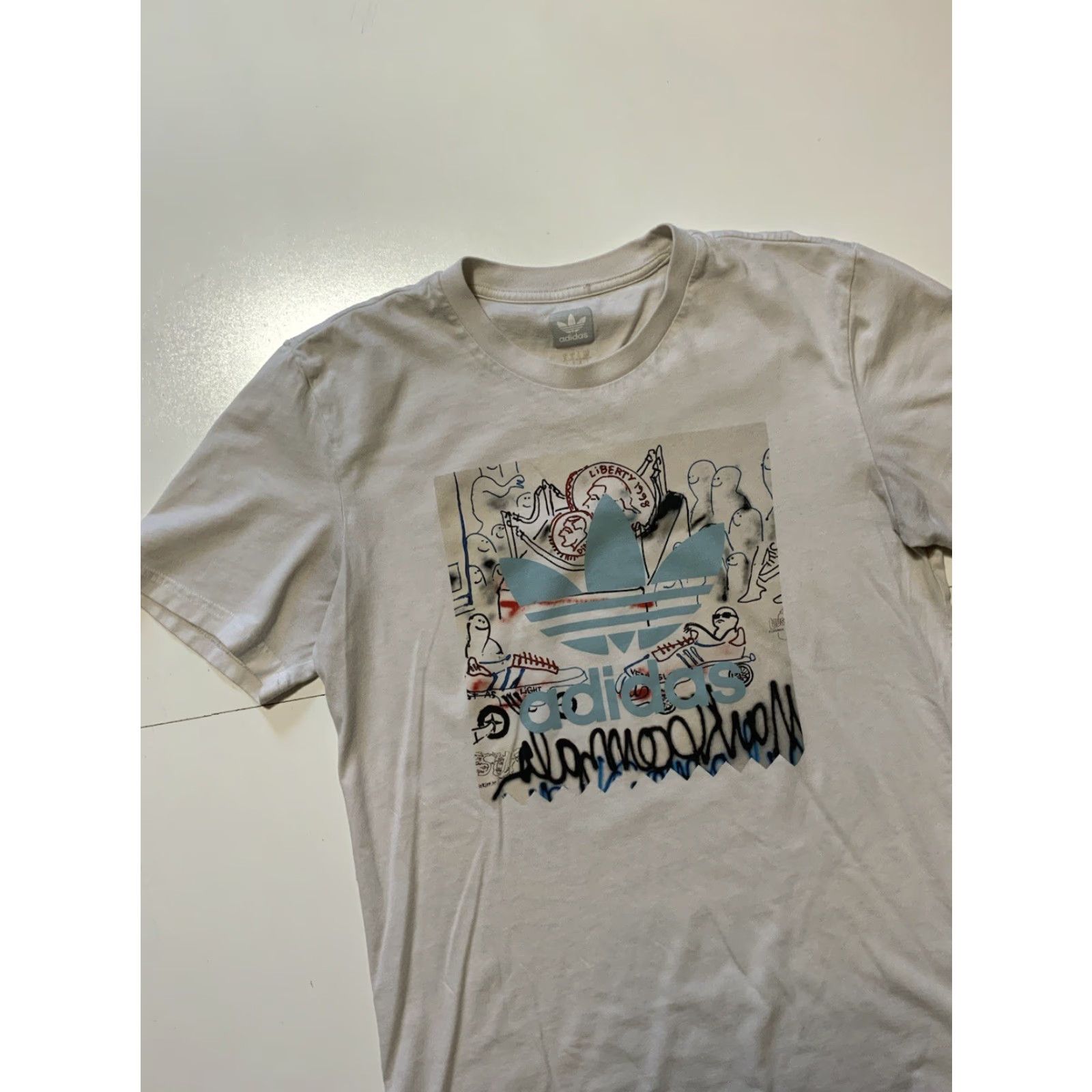 Adidas Adidas Originals X Mark Gonzales Gonz Blackbird Liberty Graffiti Graphic T-Shirt Size US S / EU 44-46 / 1 - 4 Thumbnail