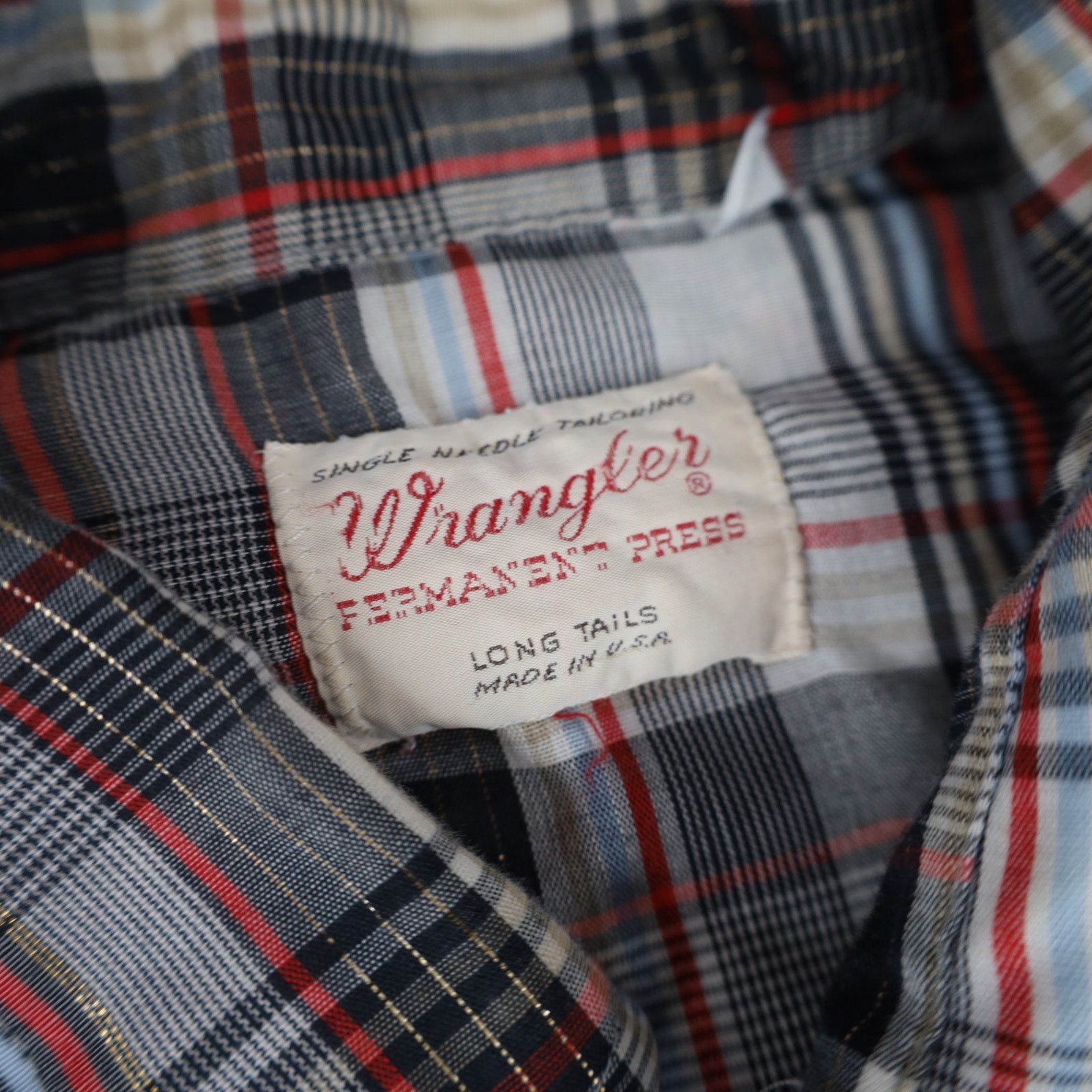 Vintage × Wrangler VTG 60s Wrangler Permanent Press Pearl Snap Western Shirt Size US L / EU 52-54 / 3 - 8 Thumbnail