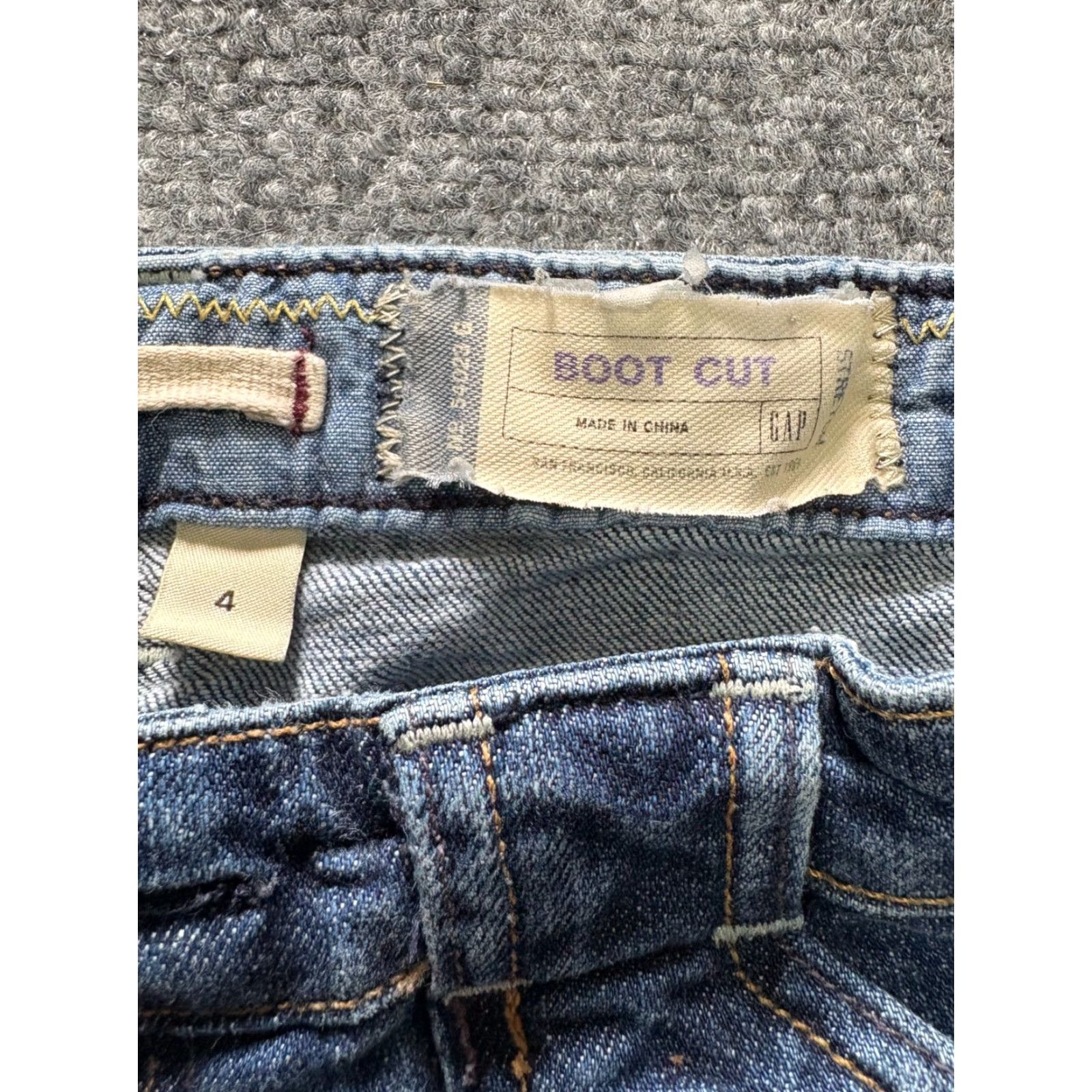 Gap Gap Jeans Bootcut Denim 4 Blue Ladies Womens Regular Stretch Dark wash Jeans Size 27" / US 4 / IT 40 - 5 Thumbnail