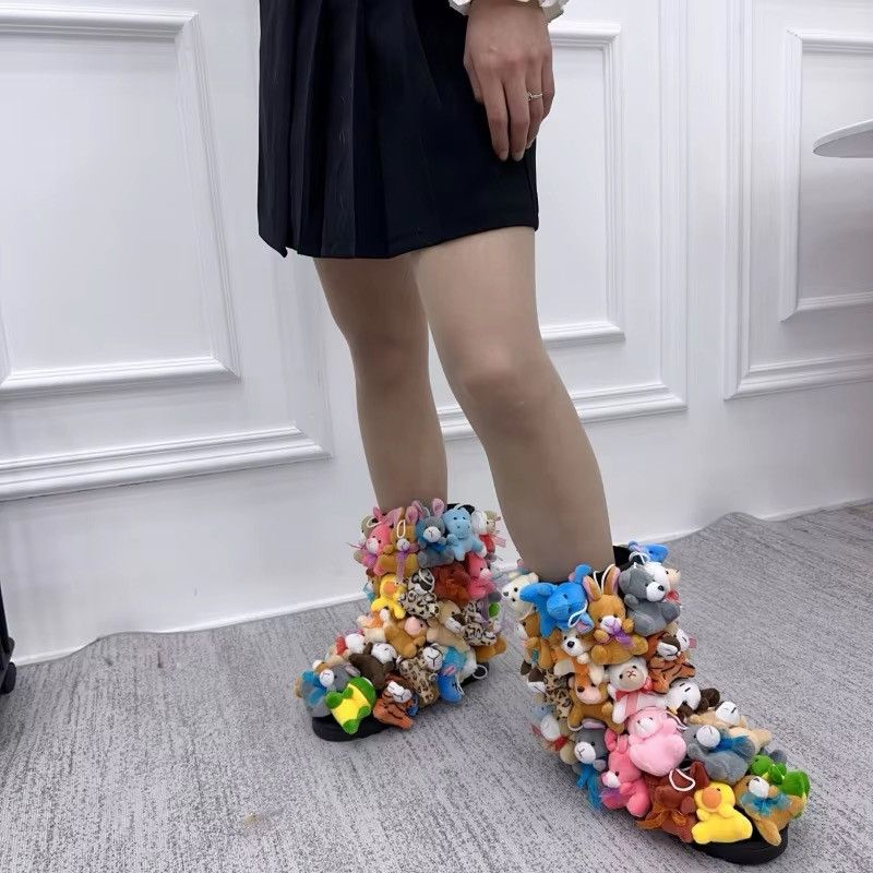 Designer × Japanese Brand Design Snow Winter Cartoon Teddy Fluffy Boots Size US 6.5 / IT 36.5 - 5 Thumbnail