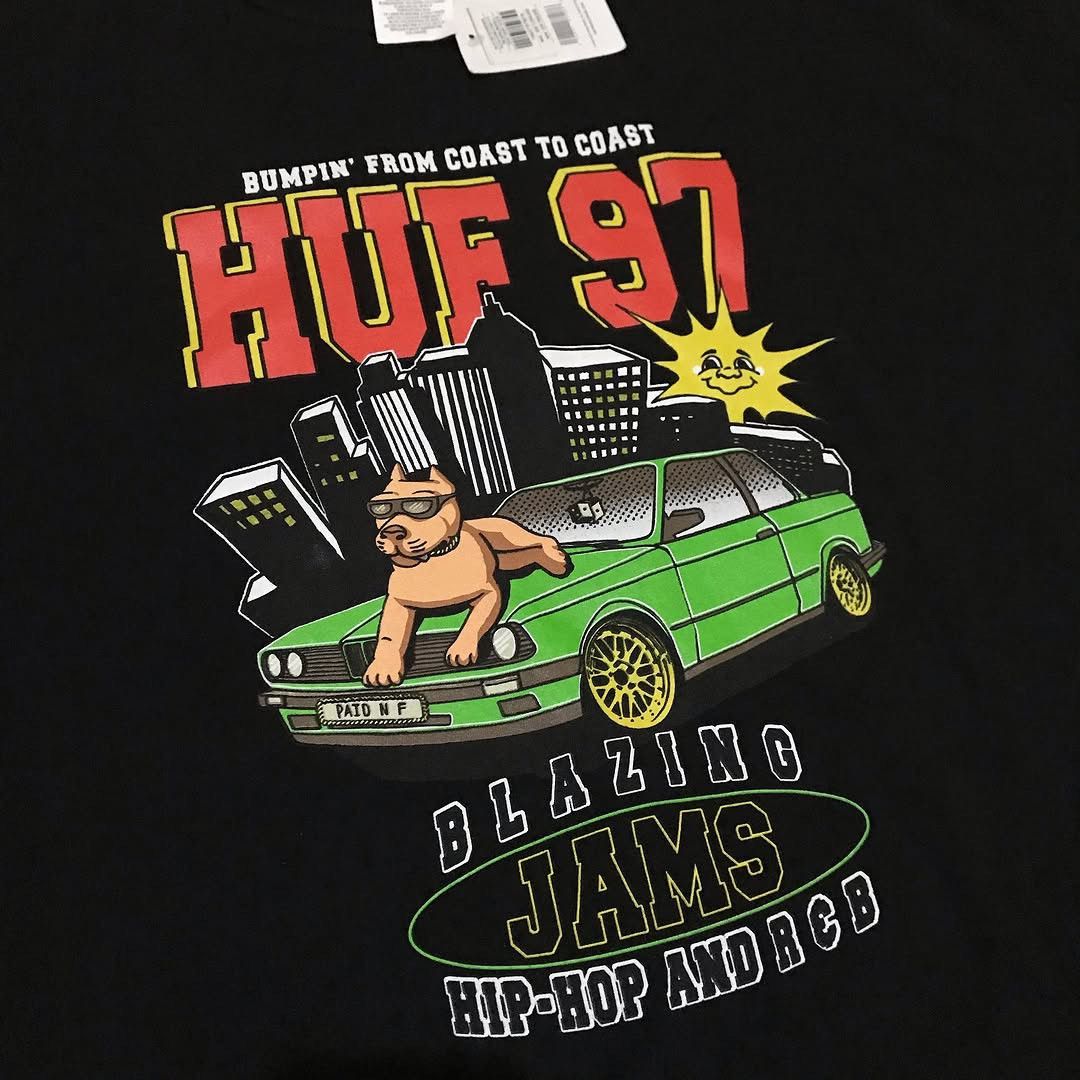 Huf × Hysteric Glamour Huf Skate Oversized Black Tee BLAZING JAMS S/S TEE SIZE L Ra Size US L / EU 52-54 / 3 - 2 Thumbnail