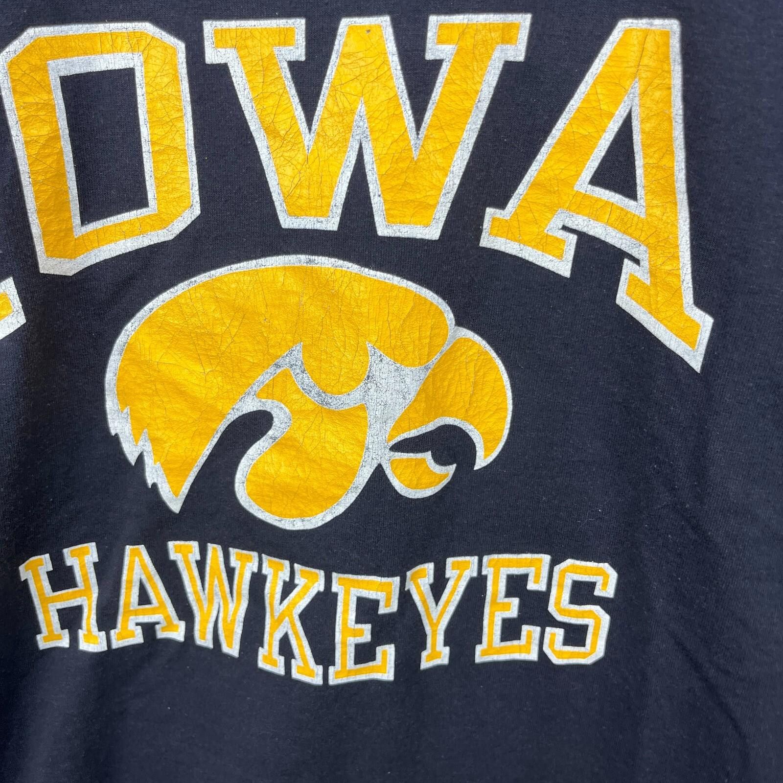 Champion Vintage 80s Champion Iowa Hawkeyes T Shirt XL Black Gold Size ONE SIZE - 6 Thumbnail