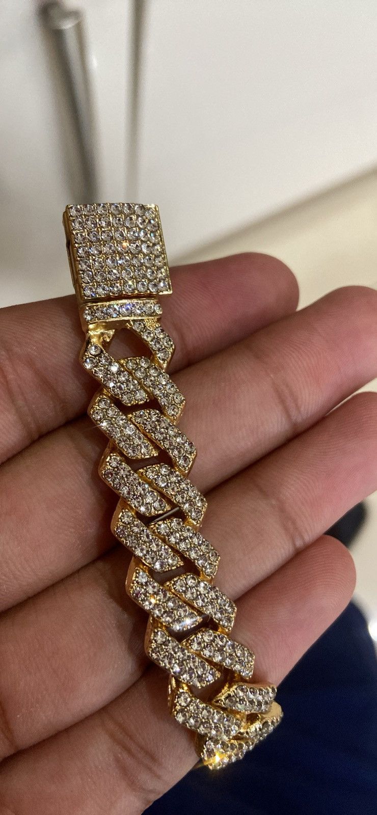 Other 14mm iced out cuban link bracelet gold tone Size ONE SIZE - 5 Thumbnail