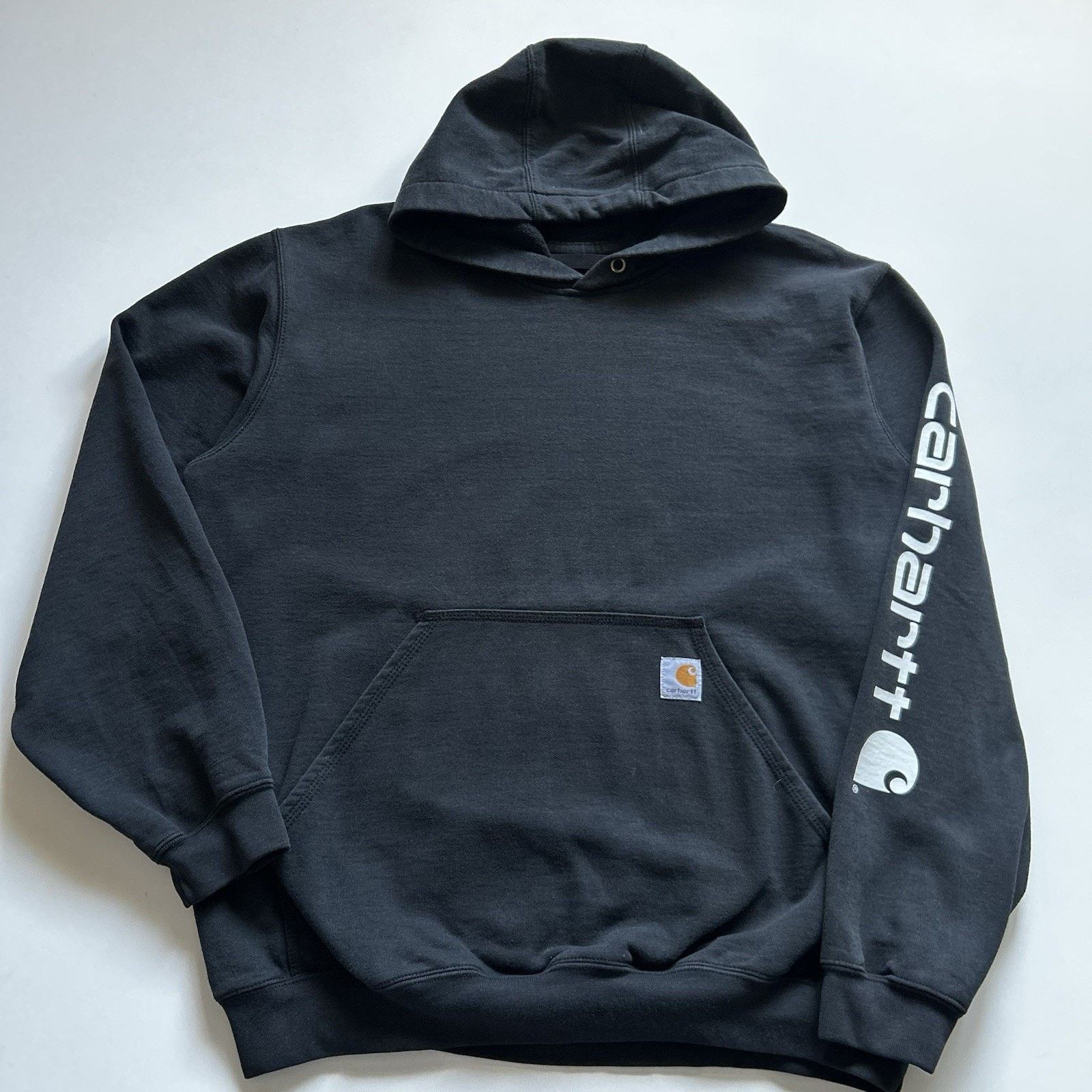 Carhartt Carhartt Hoodie Large Loose Fit Sweatshirt Black Spell Out Size US L / EU 52-54 / 3 - 1 Thumbnail