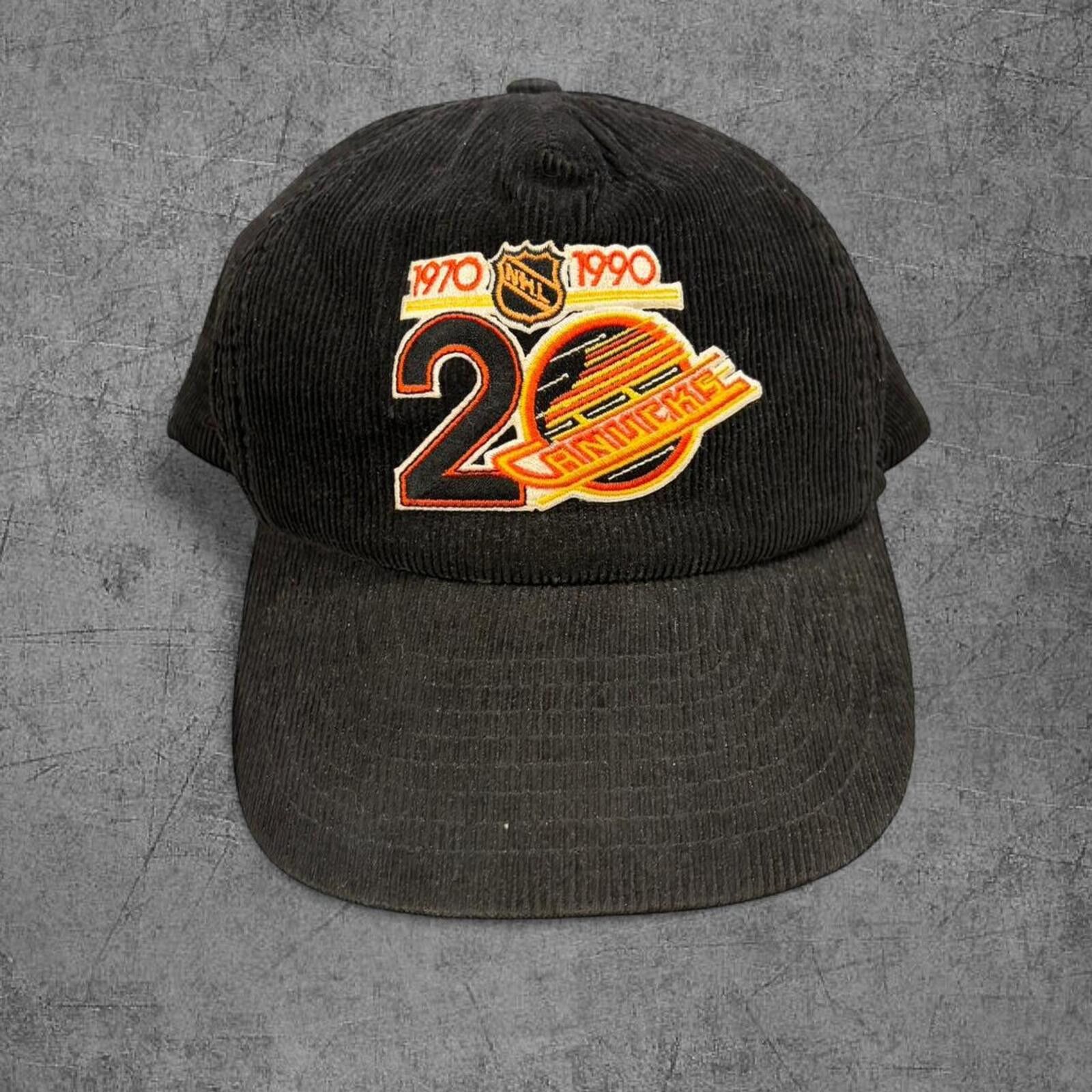 NHL 90s Vancouver Canucks Skate Logo Anniversary Corduroy Cap Size ONE SIZE - 1 Thumbnail