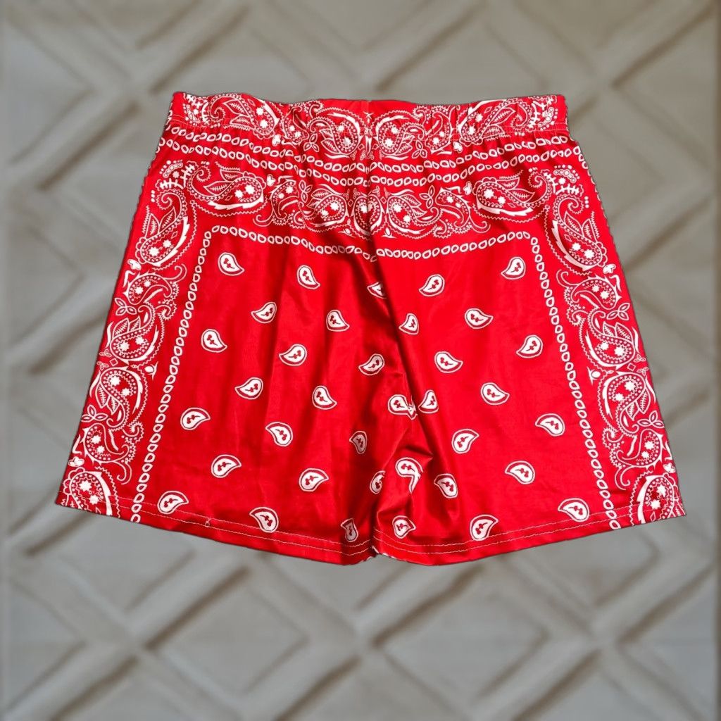 Vintage Unbranded Shorts Womens XL Red Paisley Compression Active Gym 30x5 Size 40" / US 18 - 1 Thumbnail