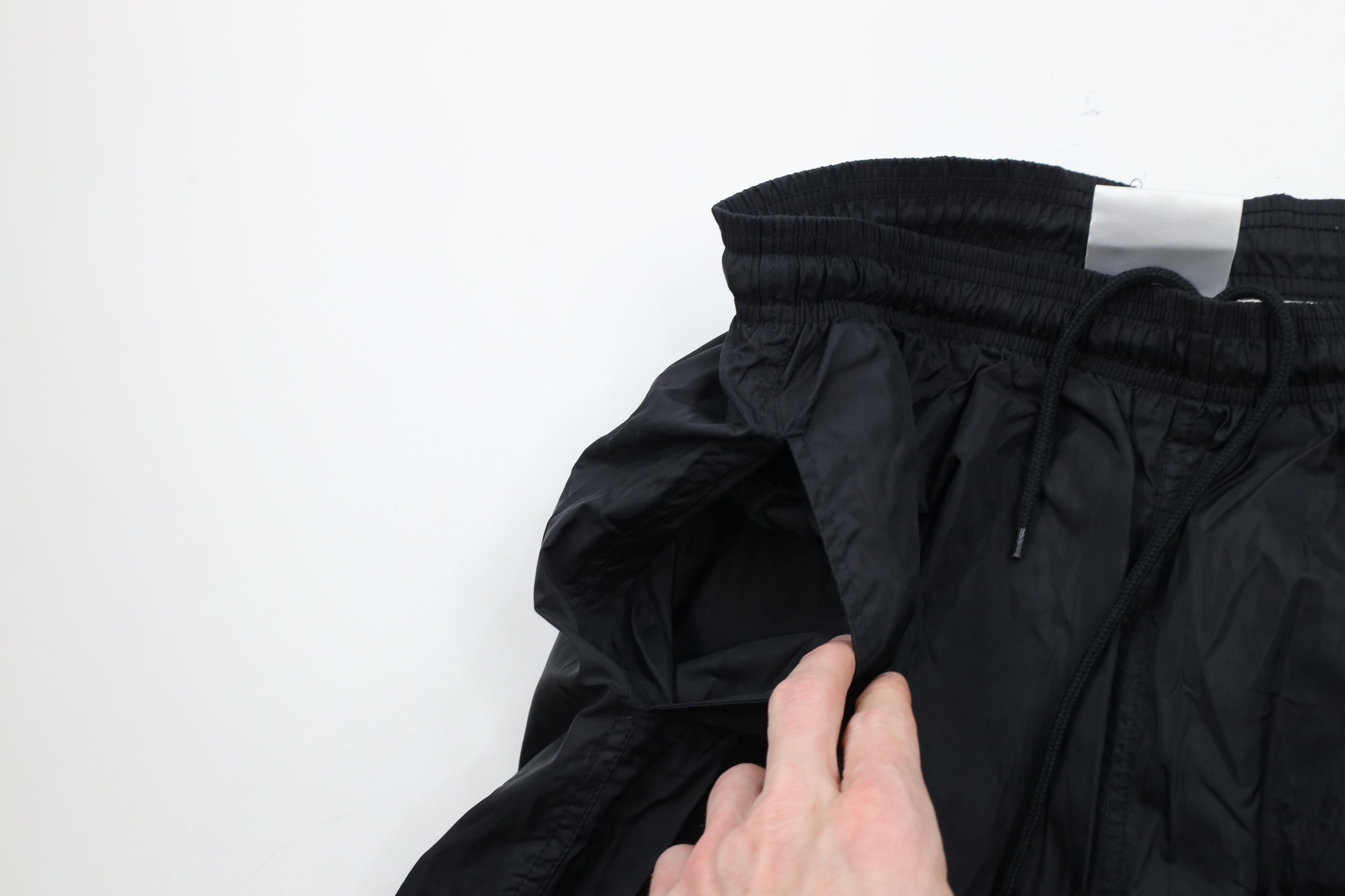 Adidas × Vintage Vintage 90s Adidas Spell Out Lined Nylon Joggers Pants Black Size US 34 / EU 50 - 7 Thumbnail