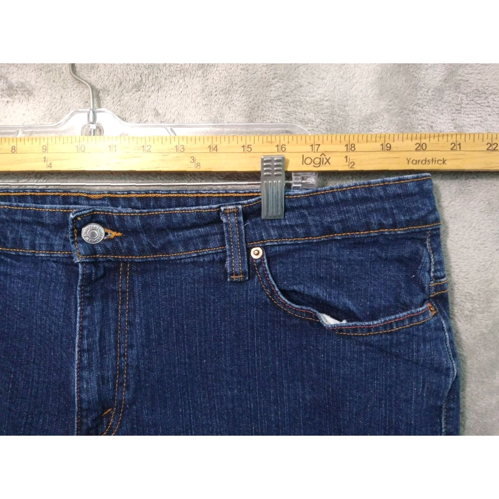 Levi's Levis 515 Jeans Womens 22W Blue Denim Boot Cut High Rise Dark Wash Stretch Y2K Womens Size 40" / US 18 - 3 Thumbnail