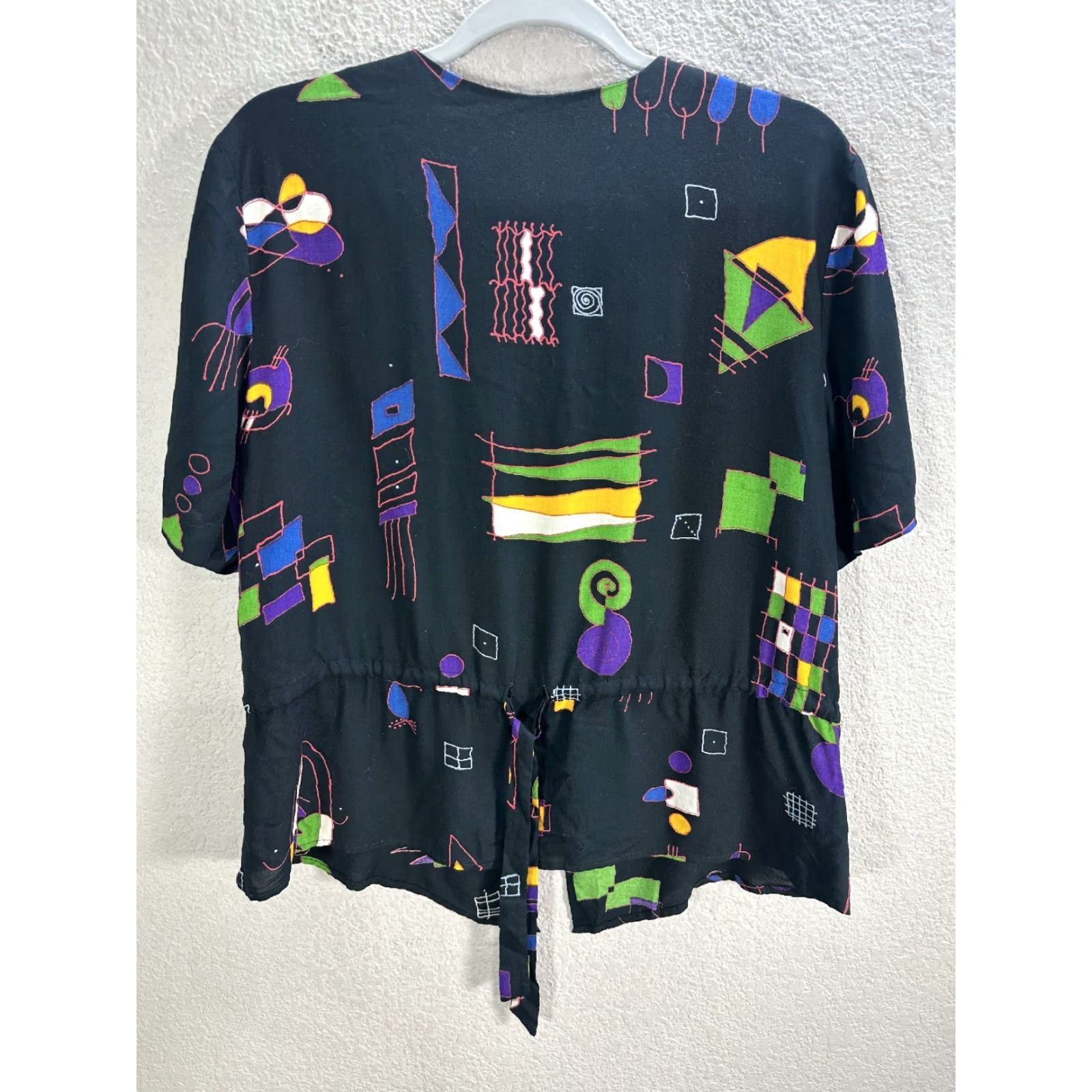Vintage VINTAGE Anthony Mark Hankins Blouse Shirt Womens Black Abstract Sz 14 Size XL / US 12-14 / IT 48-50 - 5 Thumbnail