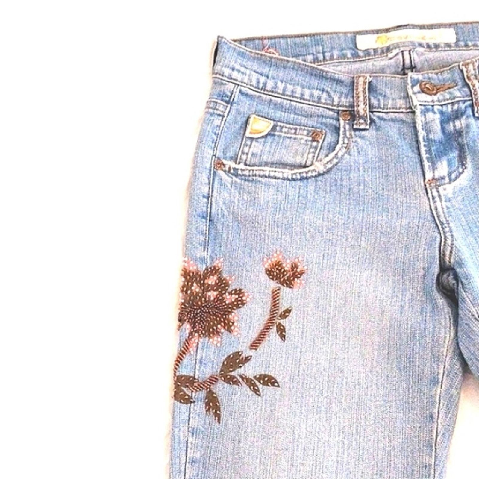 Other Z. Cavaricci Jeans Sz 10 Beaded Floral FLARED 70s Bohemian Size 32" / US 10 / IT 46 - 8 Thumbnail